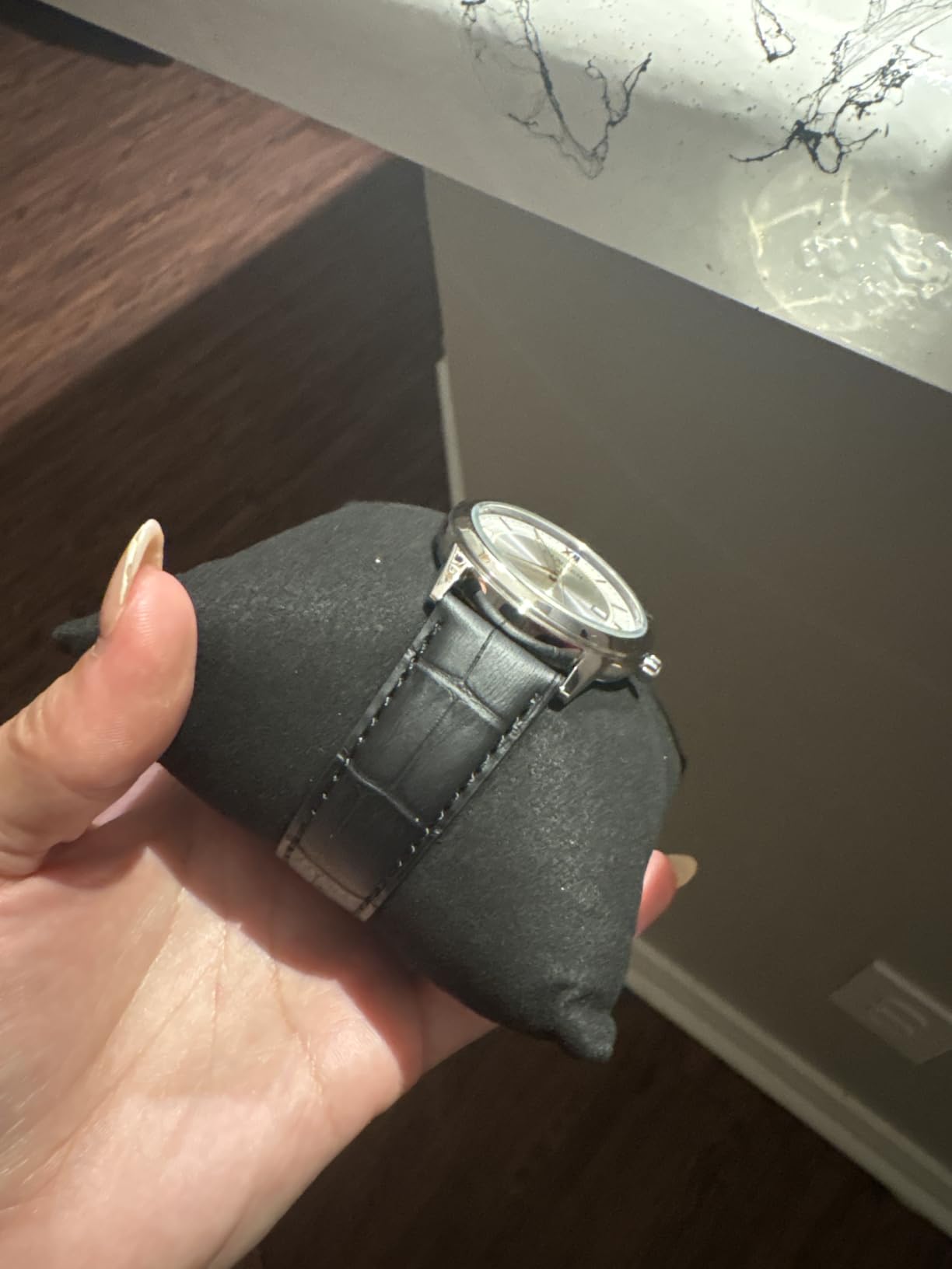 Men's Classic Eco-Drive Leather Strap Watch, 3-Hand Date customer photo 1