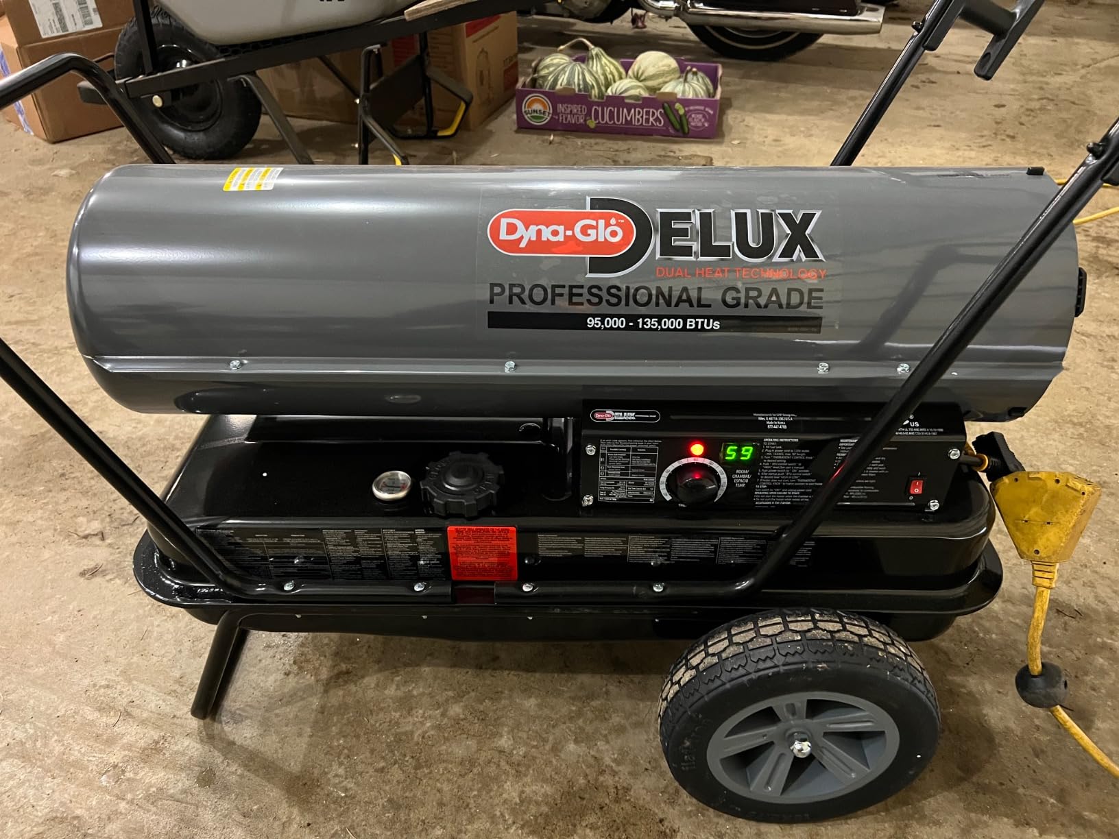 Portable Oil and Kerosene Torpedo Heater, 135,000 BtuH, #1 Diesel, #1 Fuel Oil, K-1 Kerosene - 1 Each customer photo 1