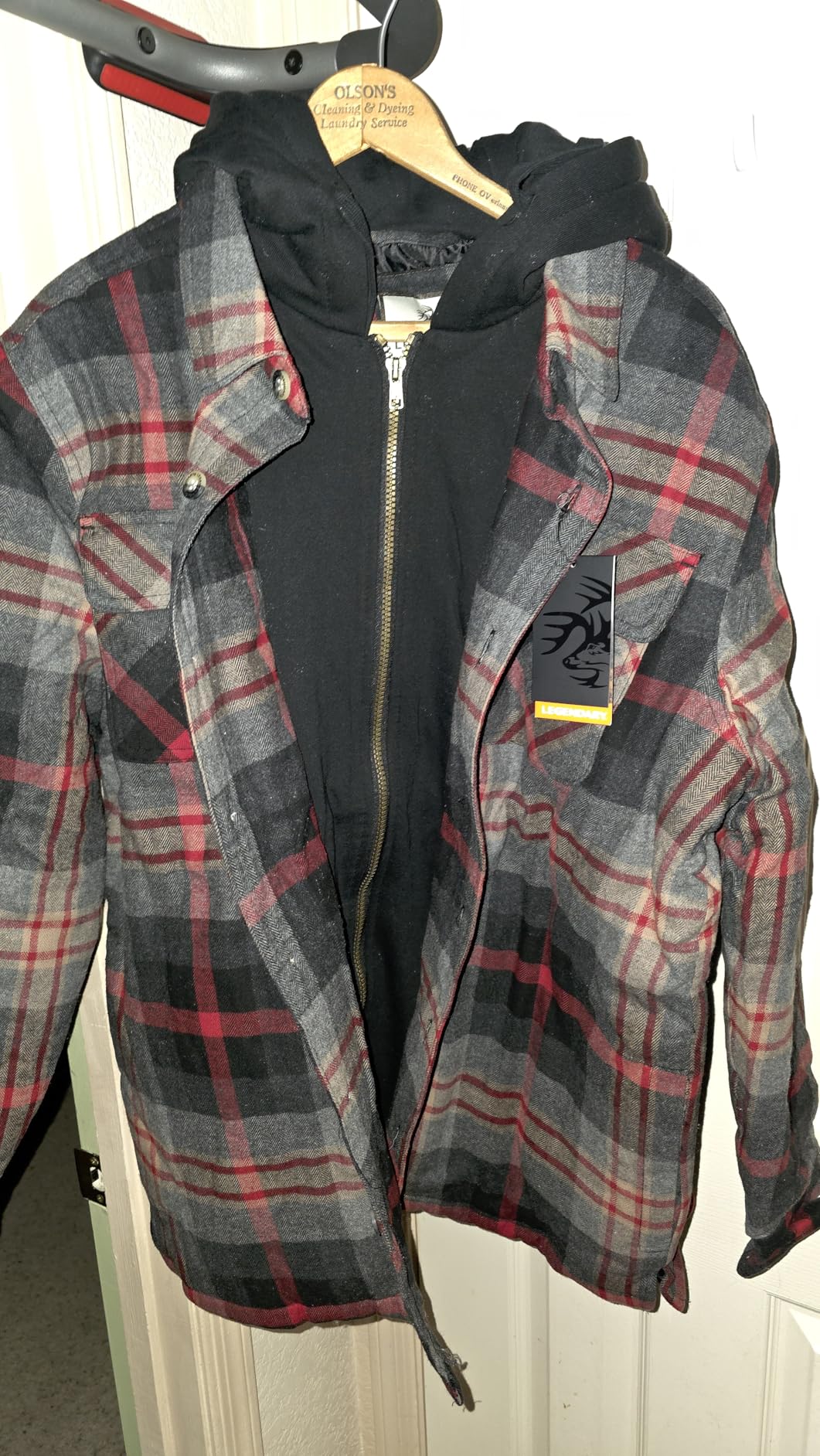 Legendary Whitetails Mens Flannel Shirt Jacket Plaid Hooded Shacket customer photo 1