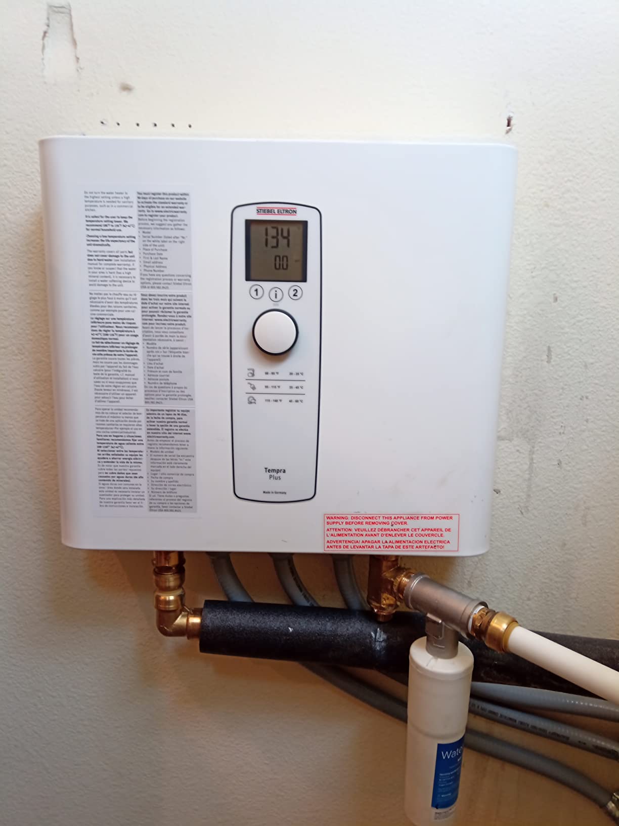 Stiebel Eltron Tempra 29 Plus Electric Tankless Water Heater, 28.8kW, 240V | Made in Germany; 3x40A breakers/120A draw; Advanced Flow Control; Eco design; Energy+cost savings up to 34% in whole-home use customer photo 1
