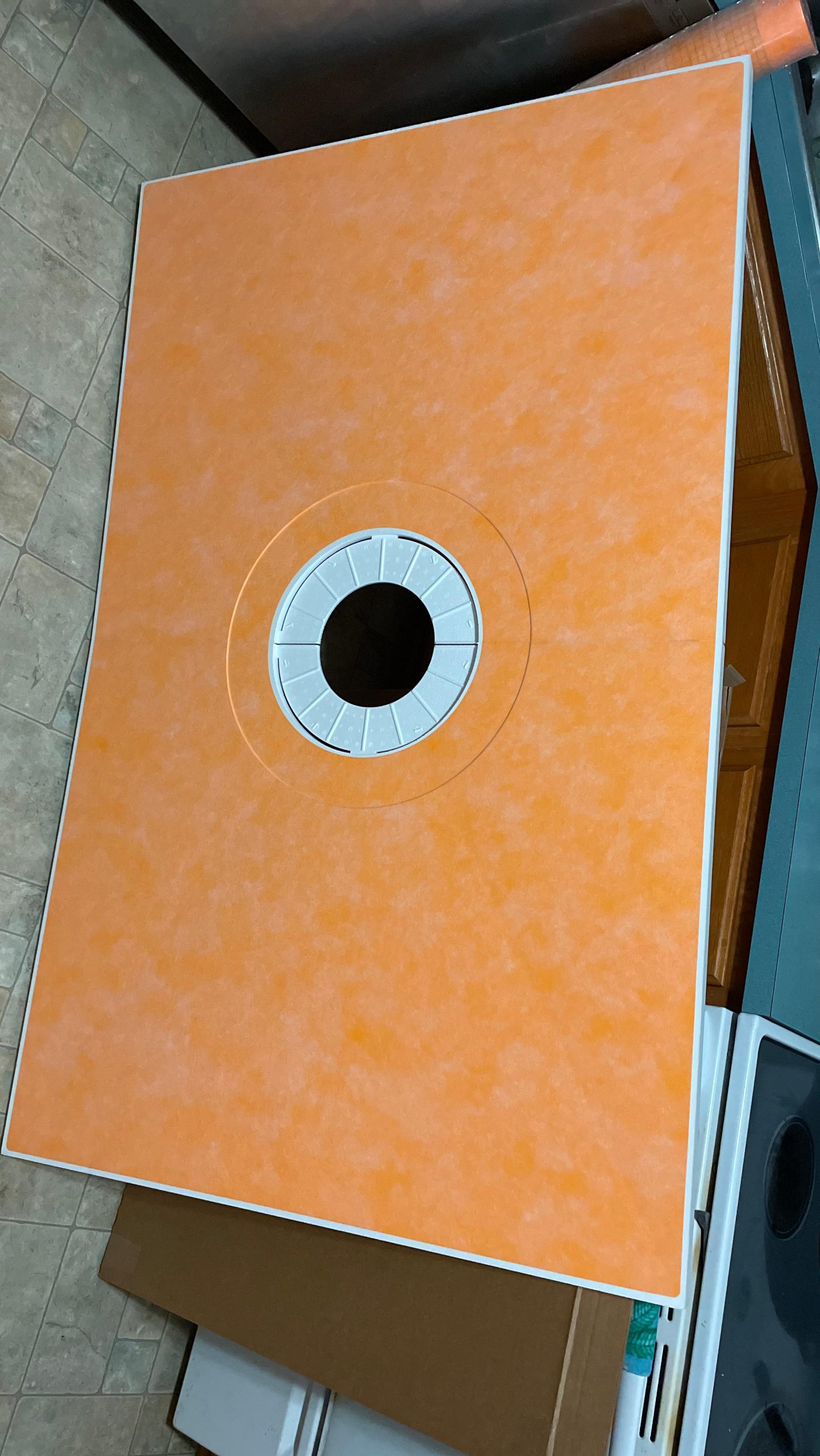 Schluter Kerdi Shower Kit with Shower Tray, Curb, Waterproofing Membrane | Strips & Seals, PVC Plastic, 38