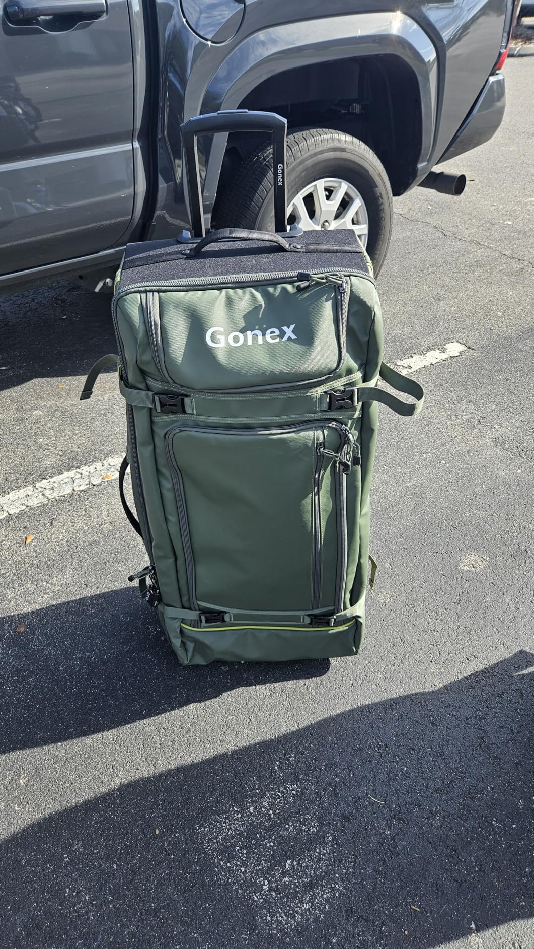 Gonex Rolling Duffle Bag with Wheels, 70L Water Repellent Wheeled Travel Duffel Luggage with Rollers 25 inch, Olive Green customer photo 1