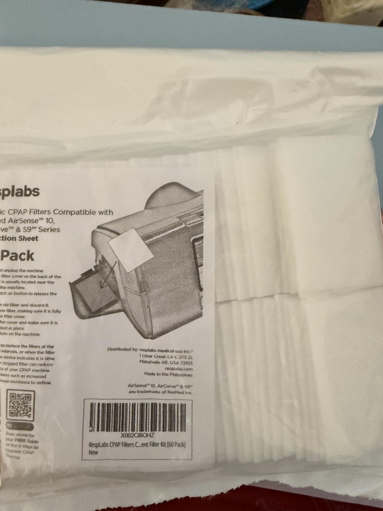 resplabs CPAP Filters for ResMed AirSense 10 and AirCurve 10 - 60 Pack Disposable Replacement Filters - Also Fits S9 Series - 1+ Year Supply customer photo 1