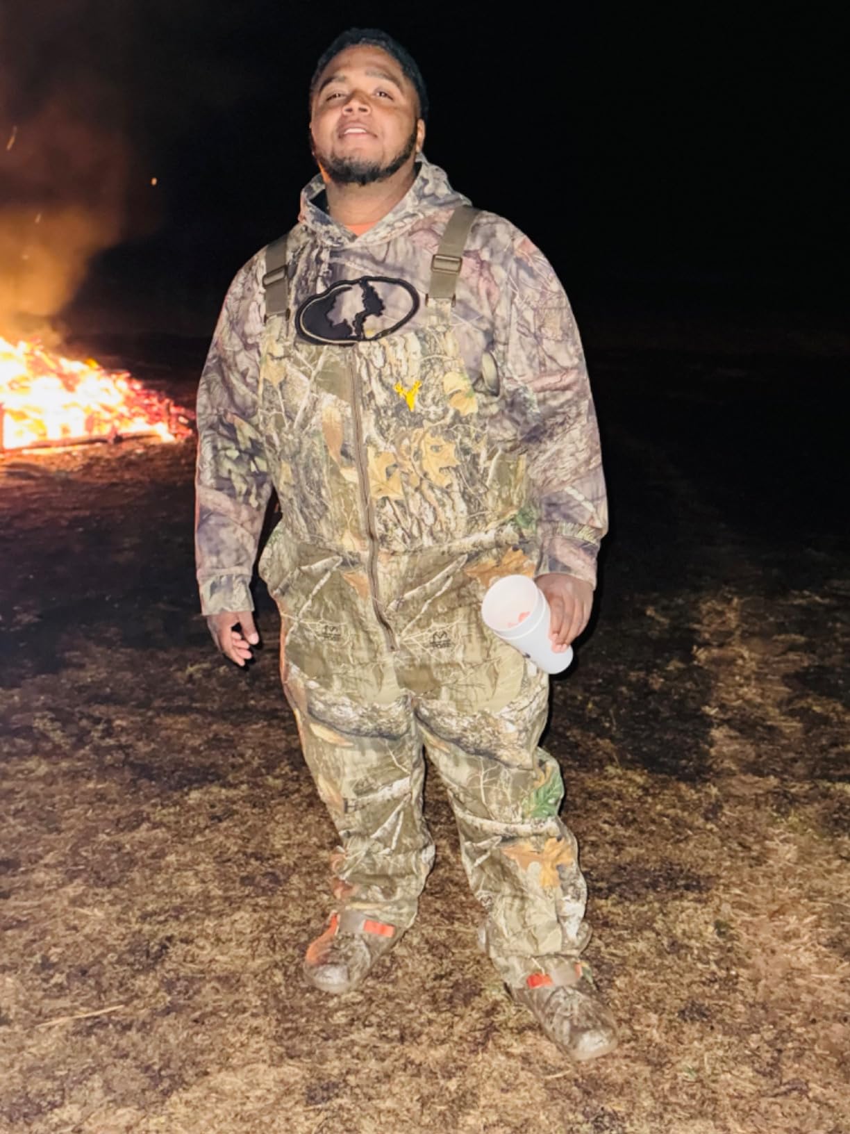 HOT SHOT Men's Insulated Camo Bib, Ultra-Quiet Adjustable Overalls, Cold Weather Hunting Coveralls for Men customer photo 2