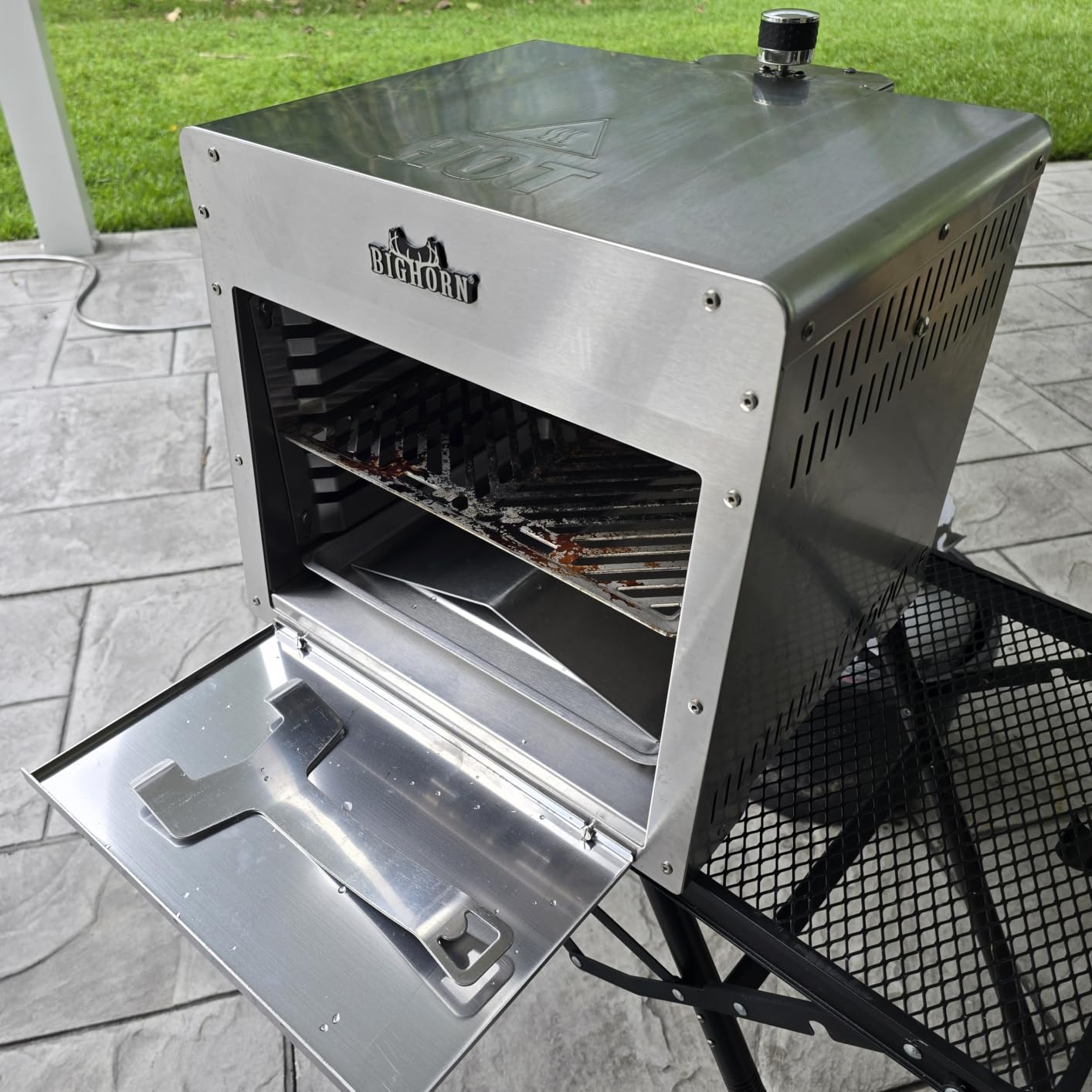 BIG HORN OUTDOORS 1500°F Infrared Propane Gas Grill - Portable Steak Broiler & Sear Station, Outdoor Salamander BBQ, Stainless Steel, 9 inch customer photo 1