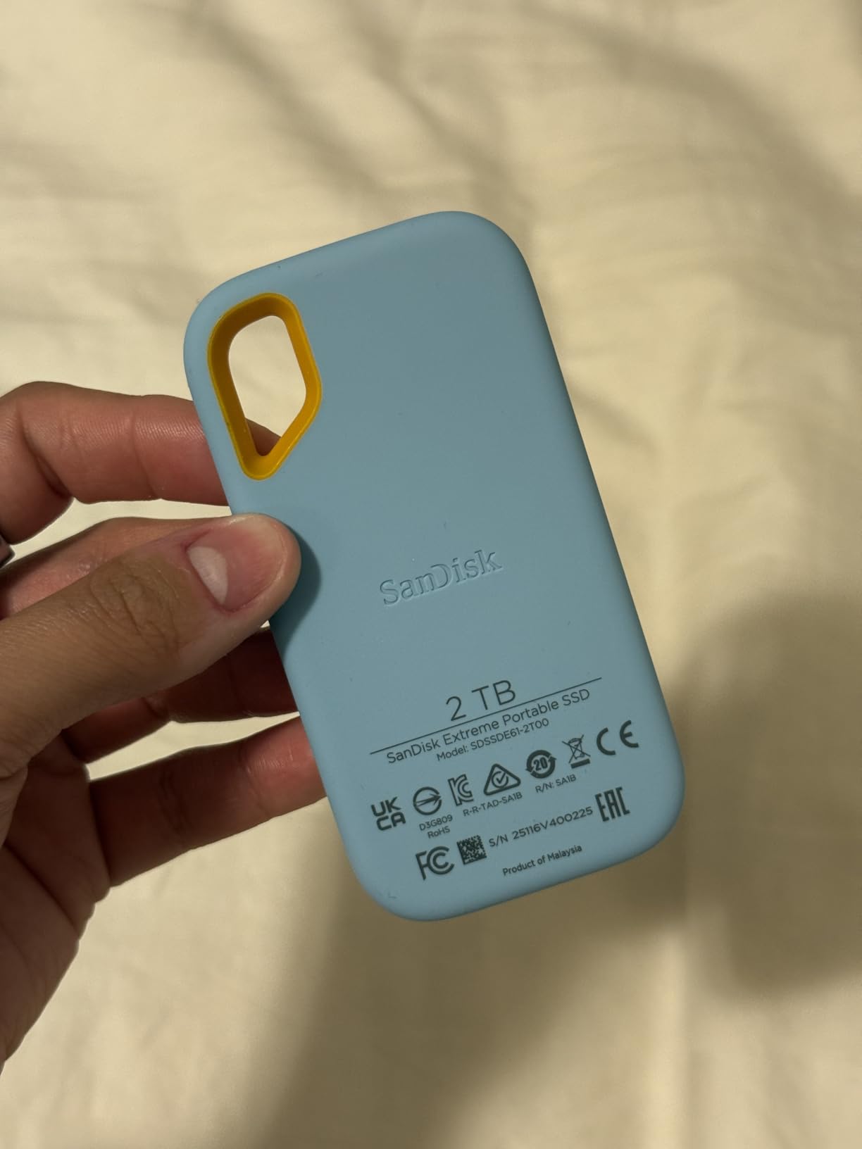 SANDISK 1TB Extreme Portable SSD (Old Model) - Up to 1050MB/s, USB-C, USB 3.2 Gen 2, IP65 Water and Dust Resistance customer photo 2