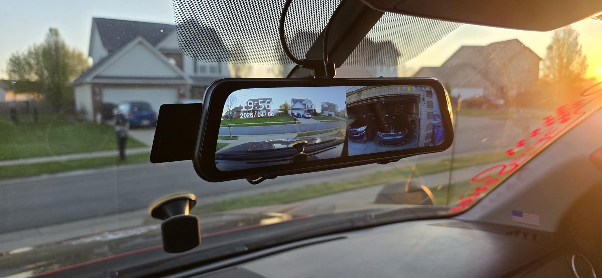 10’’ Mirror Dash Cam Front and Rear View Mirror Camera Night Vision for Car customer photo 2
