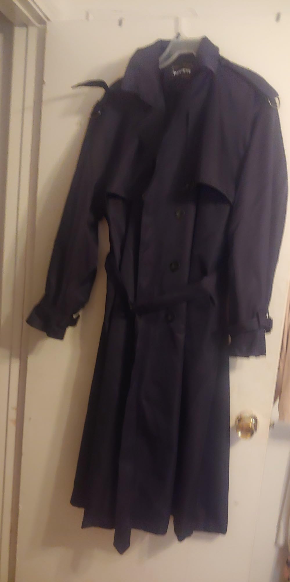 Pantete Men's Double Breasted Trench Coat Oversized Casual Windbreaker Lapel Long Jacket Overcoat customer photo 2
