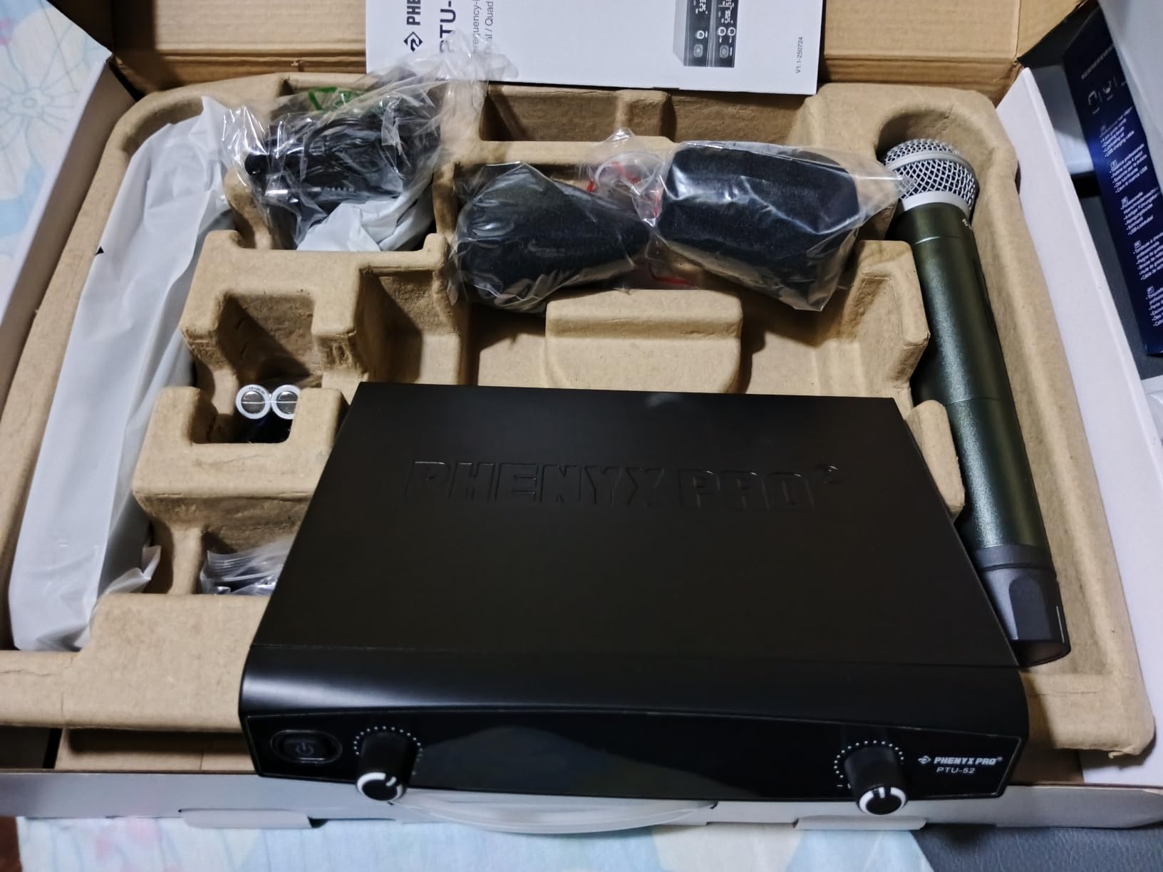 Phenyx Pro Wireless Microphone System, Metal Wireless Mic Set, Handheld Cordless Dynamic Microphones for Singing, Karaoke, Church, 2x30 UHF Tunable Frequencies, 200 ft Range (PTU-52-2H) customer photo 2