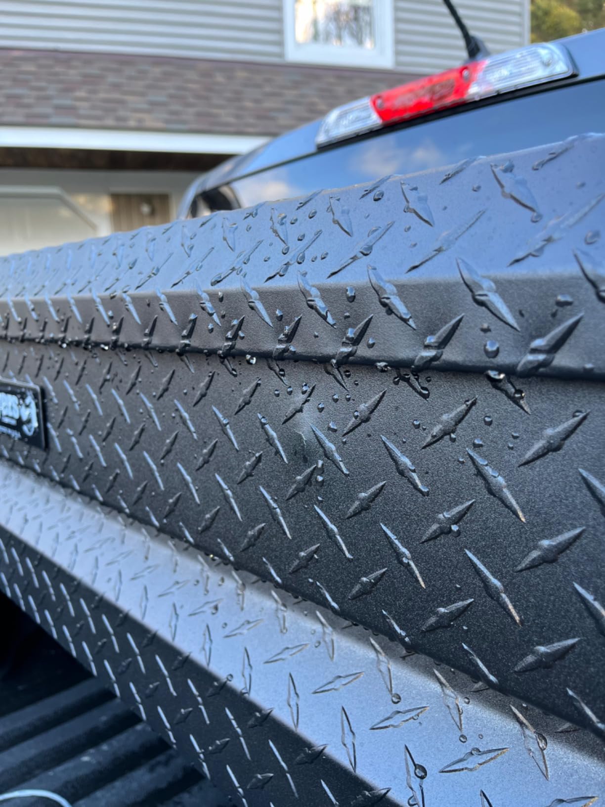 Buyers Products Crossover Truck Tool Box, Heavy Duty Saddle Cargo Bed Organizer for Equipment Accessories Storage, Metal Diamond Tread Aluminum, 71x20x18, Silver, 1709410 customer photo 1