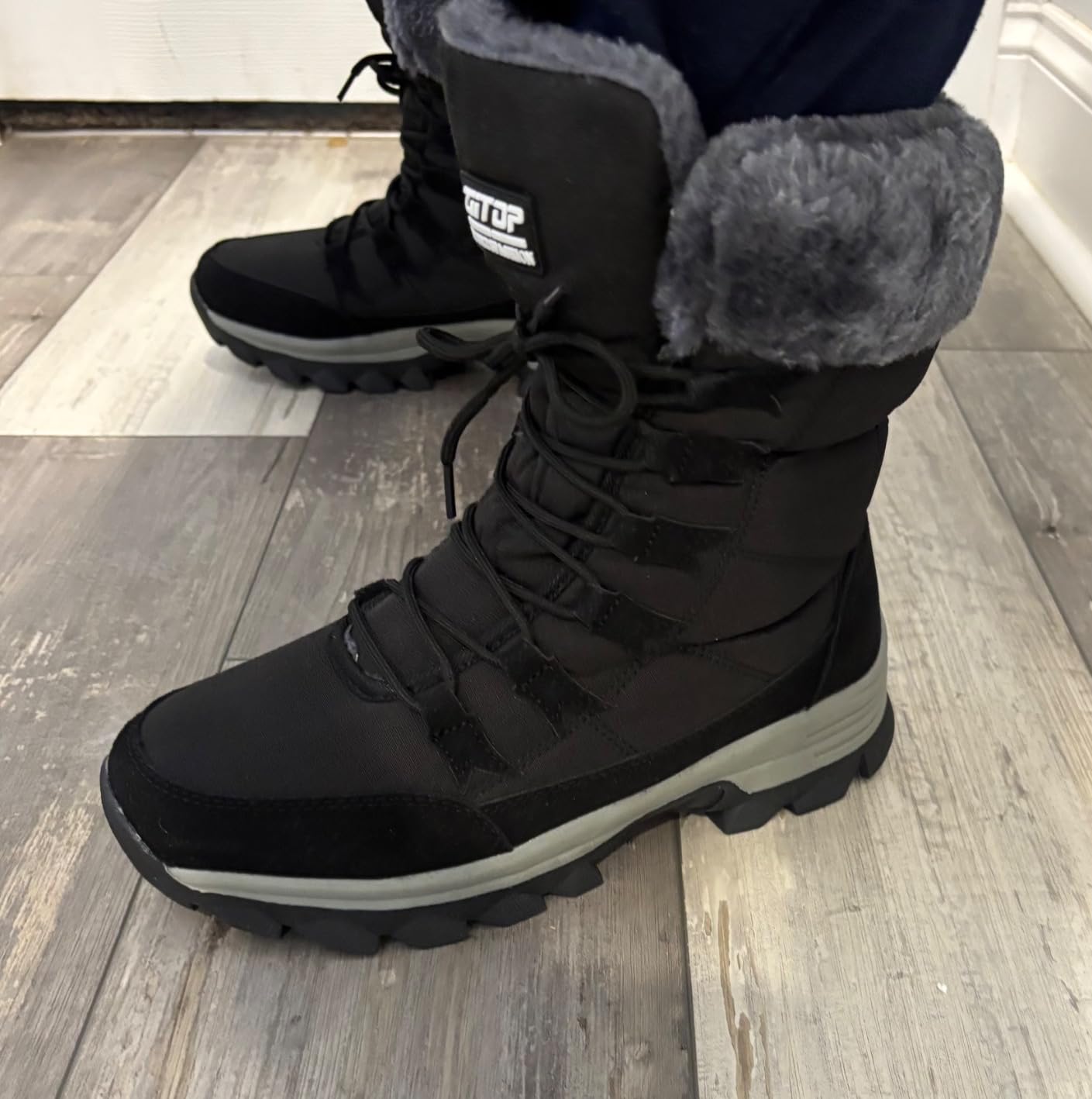 Womens Snow Boots Winter Fur Lined Waterproof Walking Boots Lightweight Outdoor Ankle Boots Ladies Warm Shoes Anti-Slip Mid Calf Boots customer photo 1