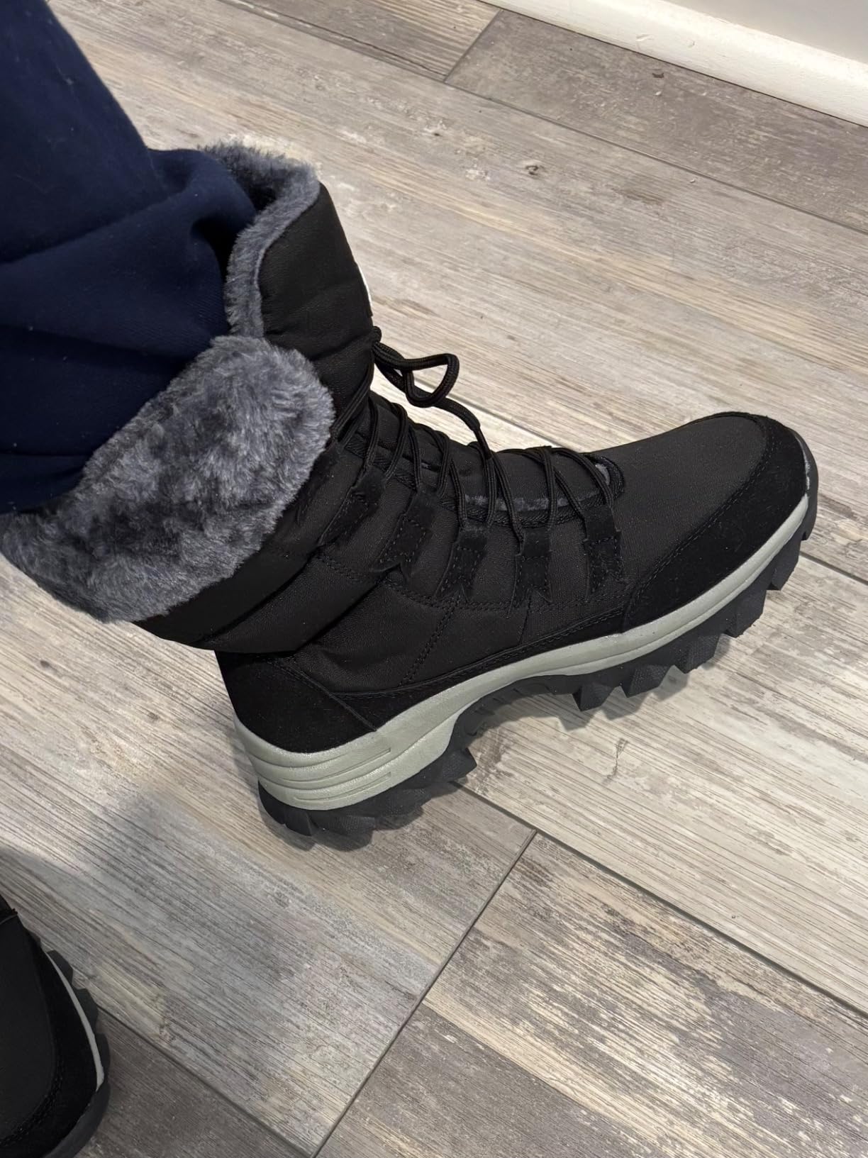 Womens Snow Boots Winter Fur Lined Waterproof Walking Boots Lightweight Outdoor Ankle Boots Ladies Warm Shoes Anti-Slip Mid Calf Boots customer photo 2