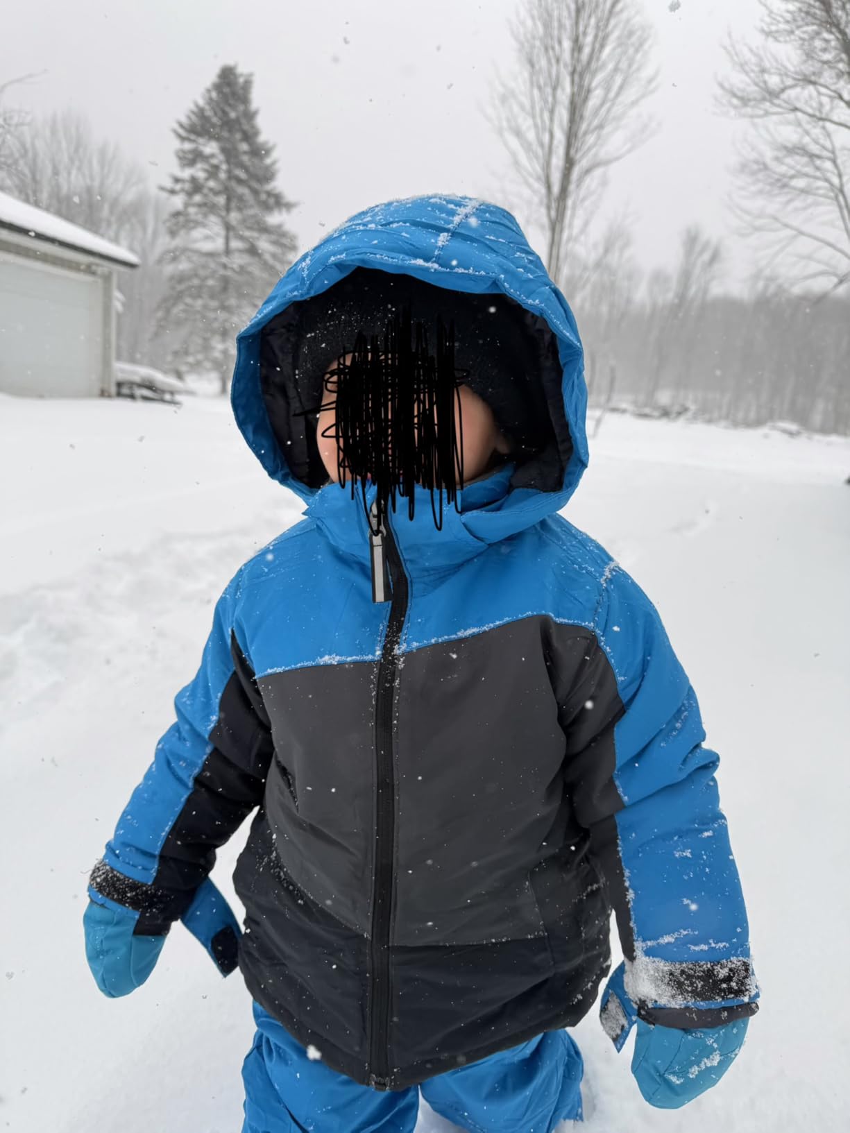 Boys' Bib Snow Pants and Ski Jacket Water-Resistant Snowsuit For Kids Winter Hooded Jacket customer photo 2