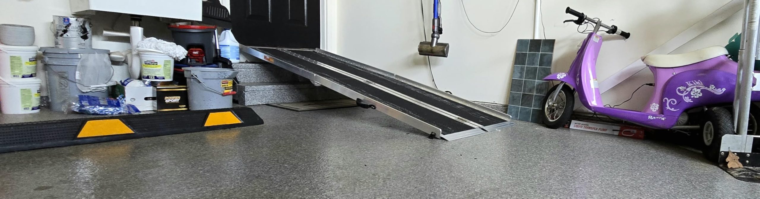 8 Feet Portable Wheelchair Ramp for Home Steps, 800Lbs Non-Slip Aluminum Folded Handicap Ramp with Support Legs, Sturdy Wheel Chair Ramps for Home Entry, Stairs, Doorways customer photo 2