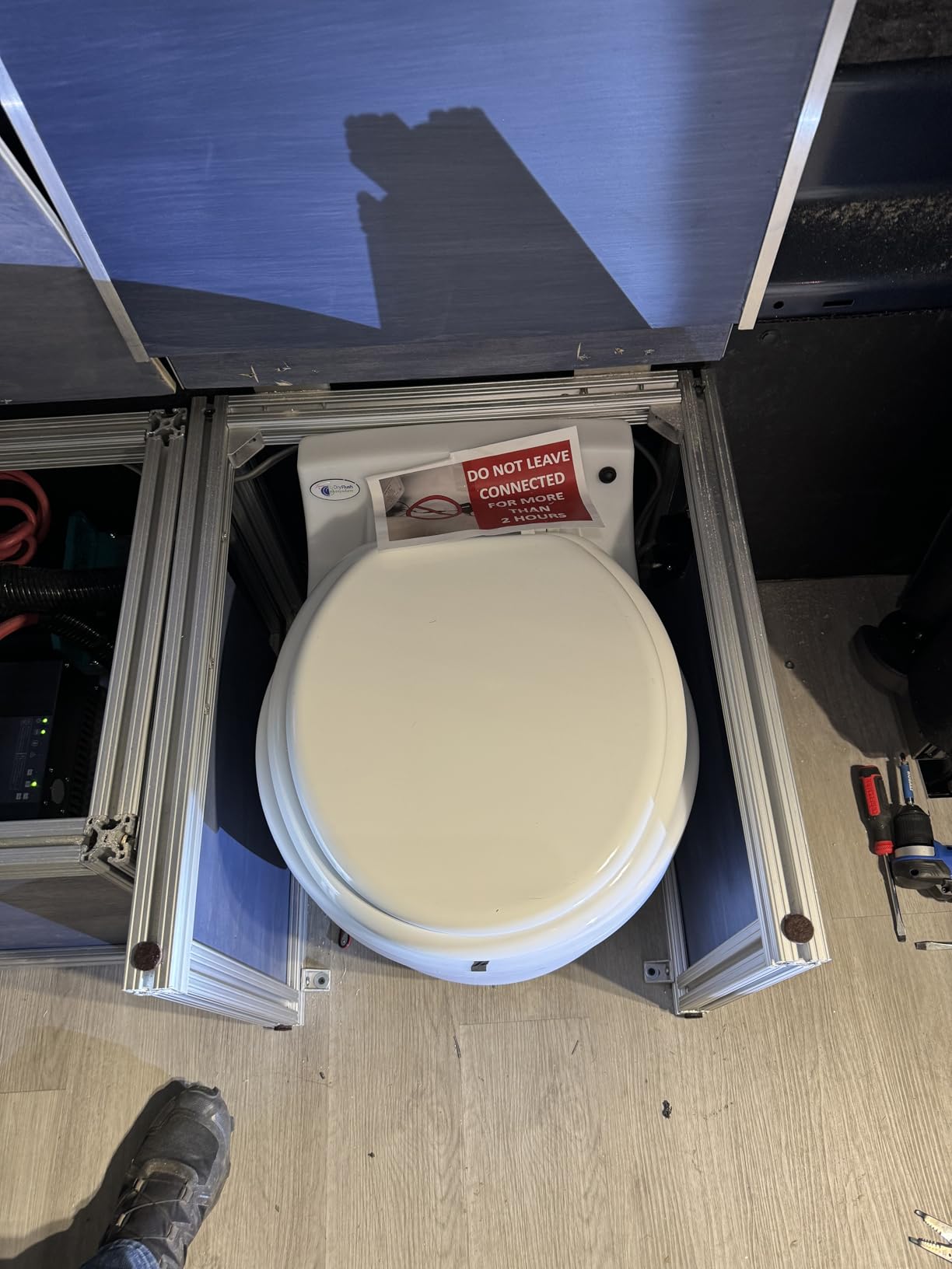 Dry Flush Toilet - Waterless, Portable, Self Contained and Easier to Use than an Incinerating or Composting Toilet. Great for Tiny Homes, Vans, Boats, Camping, RVs and Off Grid, LDPE, White customer photo 2