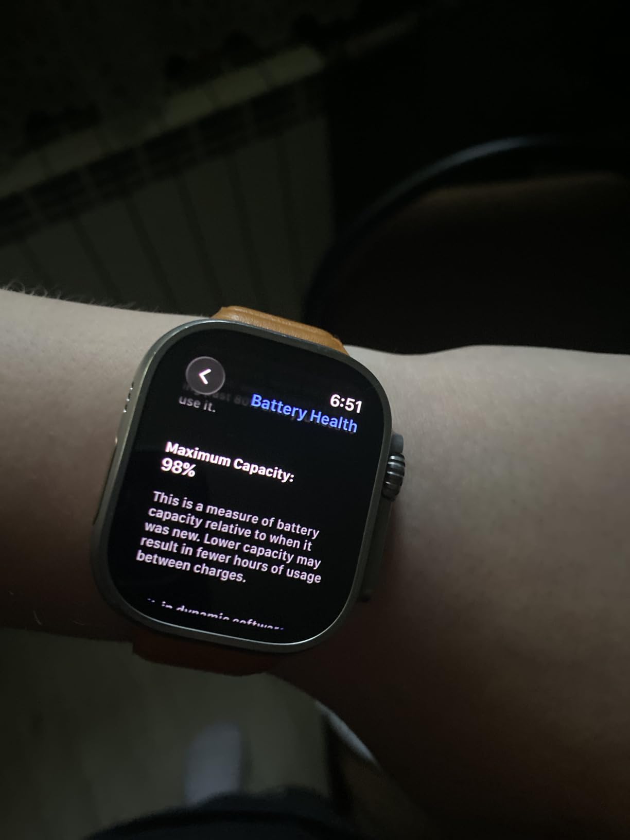 Apple Watch Ultra [GPS + Cellular 49mm] Titanium Case with Midnight Ocean Band, One Size (Renewed) customer photo 1
