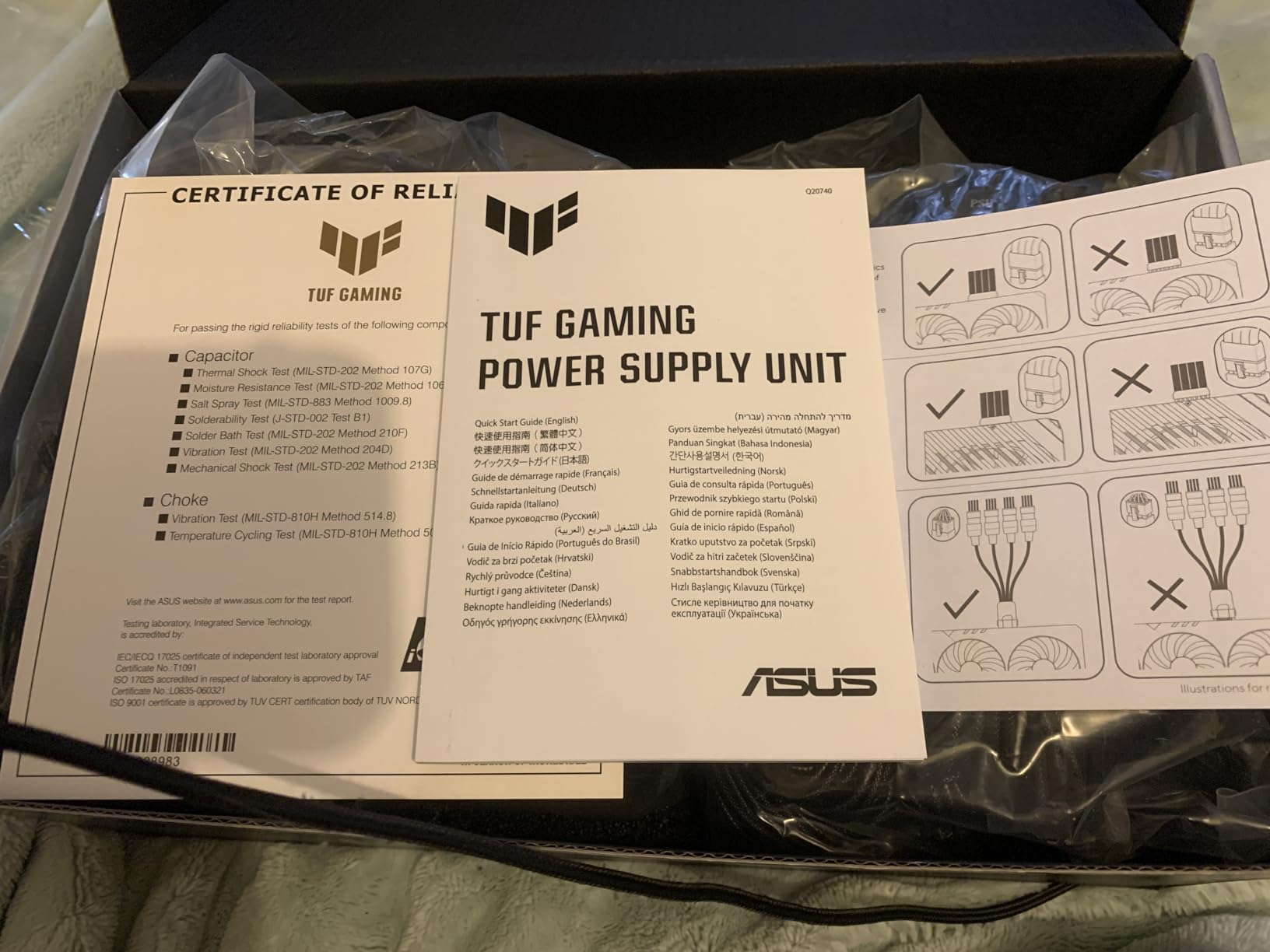 ASUS TUF Gaming 850W Gold, ATX 3.0 Compatible, Fully Modular Power Supply customer photo 2