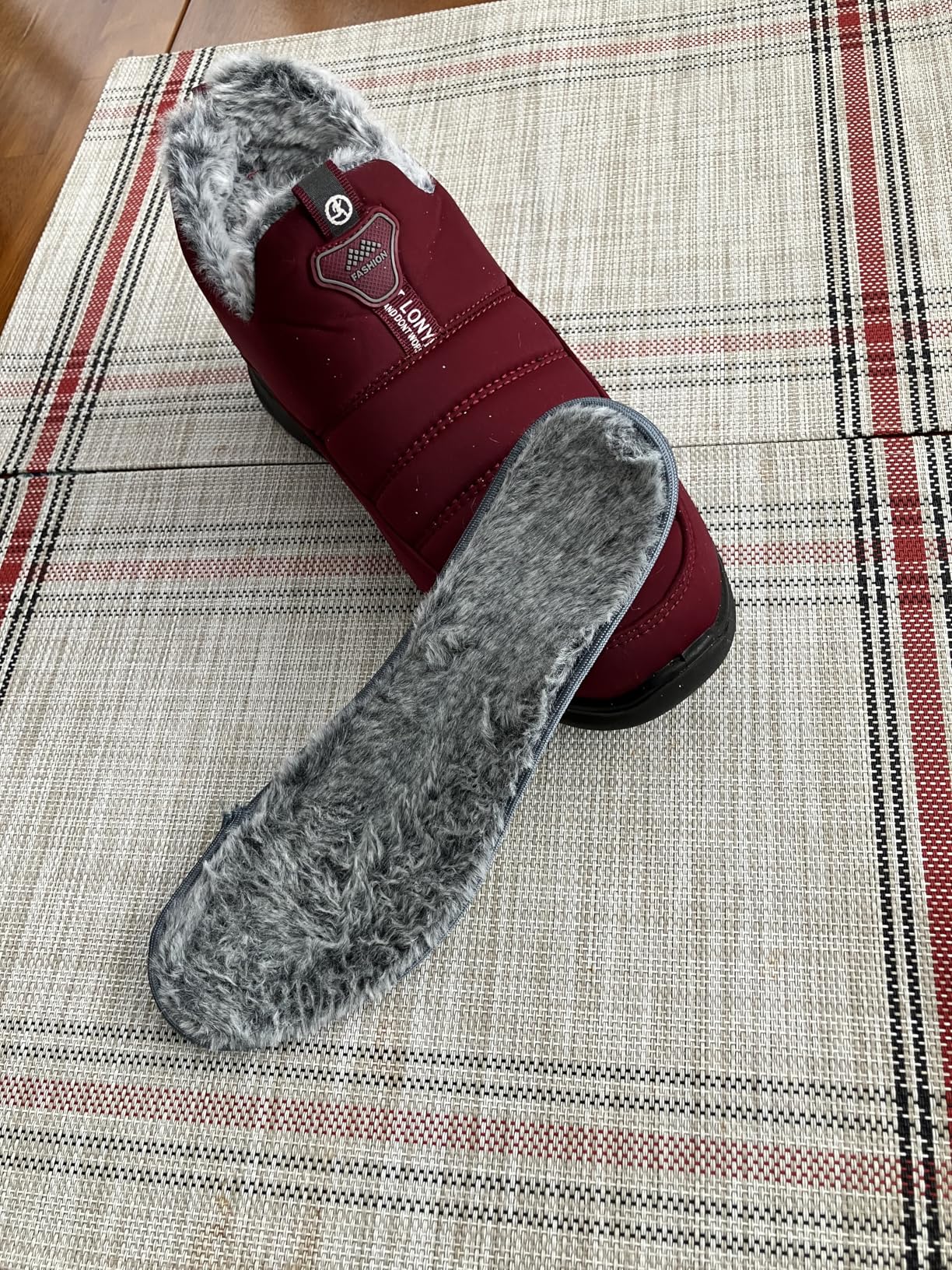 SHIBEVER Winter Boots for Women Warm: Comfortable Slip on Ankle Snow Boots | Fur Lined, Water Resistant, Anti-slip, Outdoor Walking Snow Booties customer photo 1