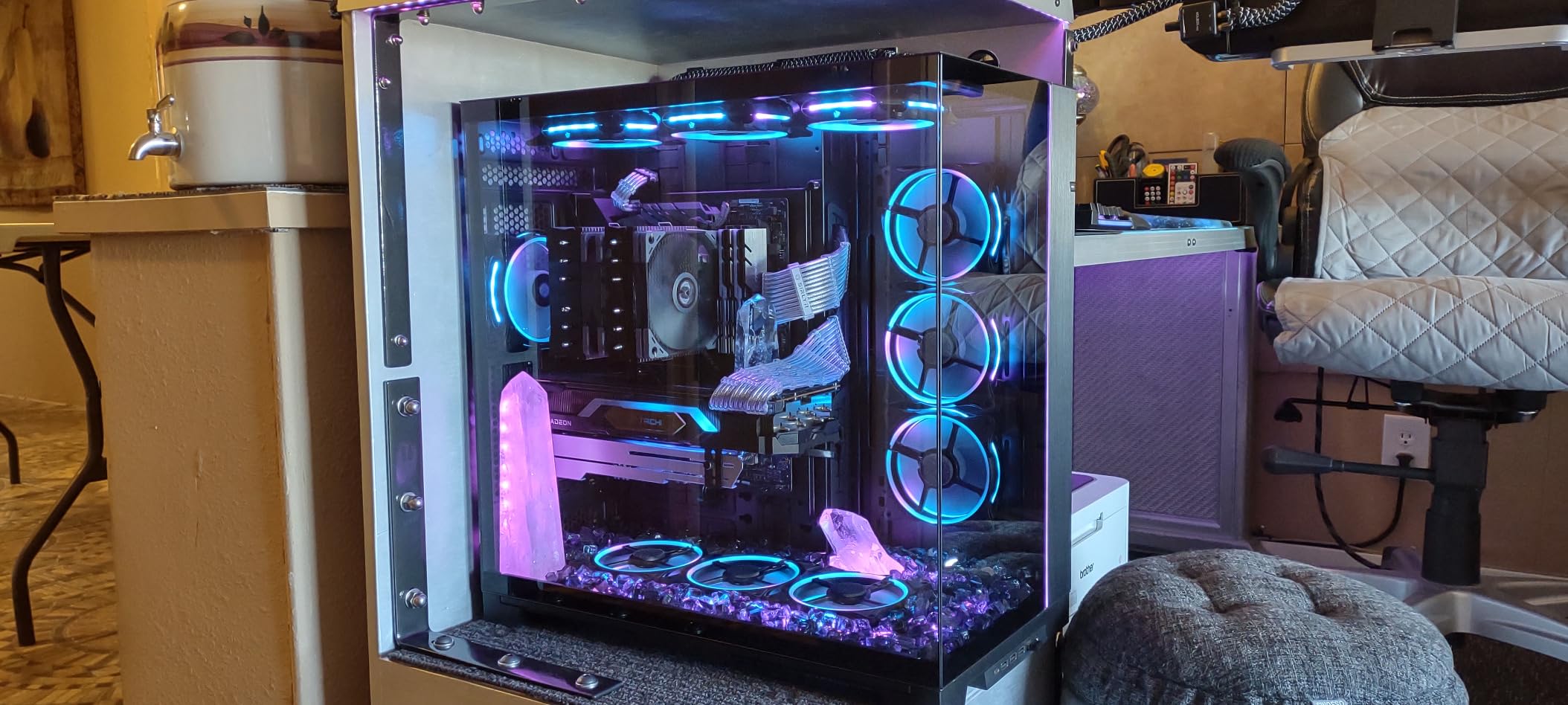 Lian Li Dynamic EVO XL - Up to 280mm E-ATX Motherboard - ARGB Lighting Strips - Up to 3X 420mm Radiator - Front and Side Tempered Glass Panels - Reversible Chassis customer photo 2