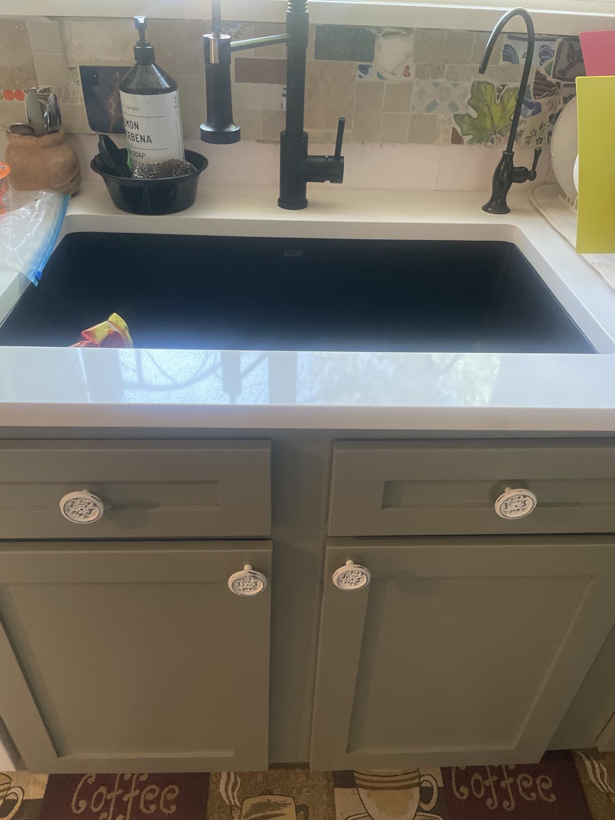 Ruvati 15 x 17 inch Granite Composite Quartz Undermount Single Bowl Wet Bar Prep Sink - Midnight Black - RVG2016BK customer photo 1