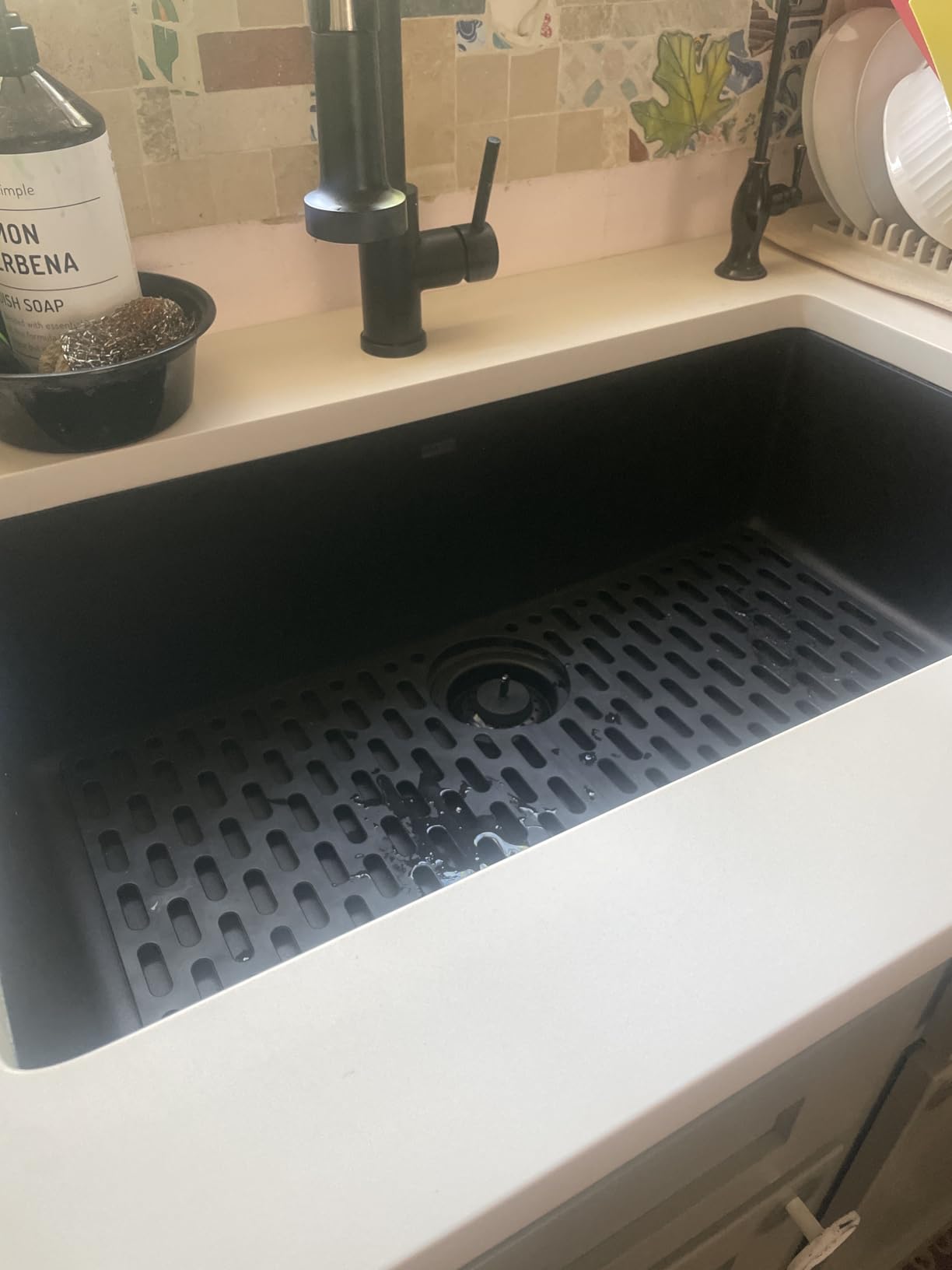 Ruvati 15 x 17 inch Granite Composite Quartz Undermount Single Bowl Wet Bar Prep Sink - Midnight Black - RVG2016BK customer photo 2