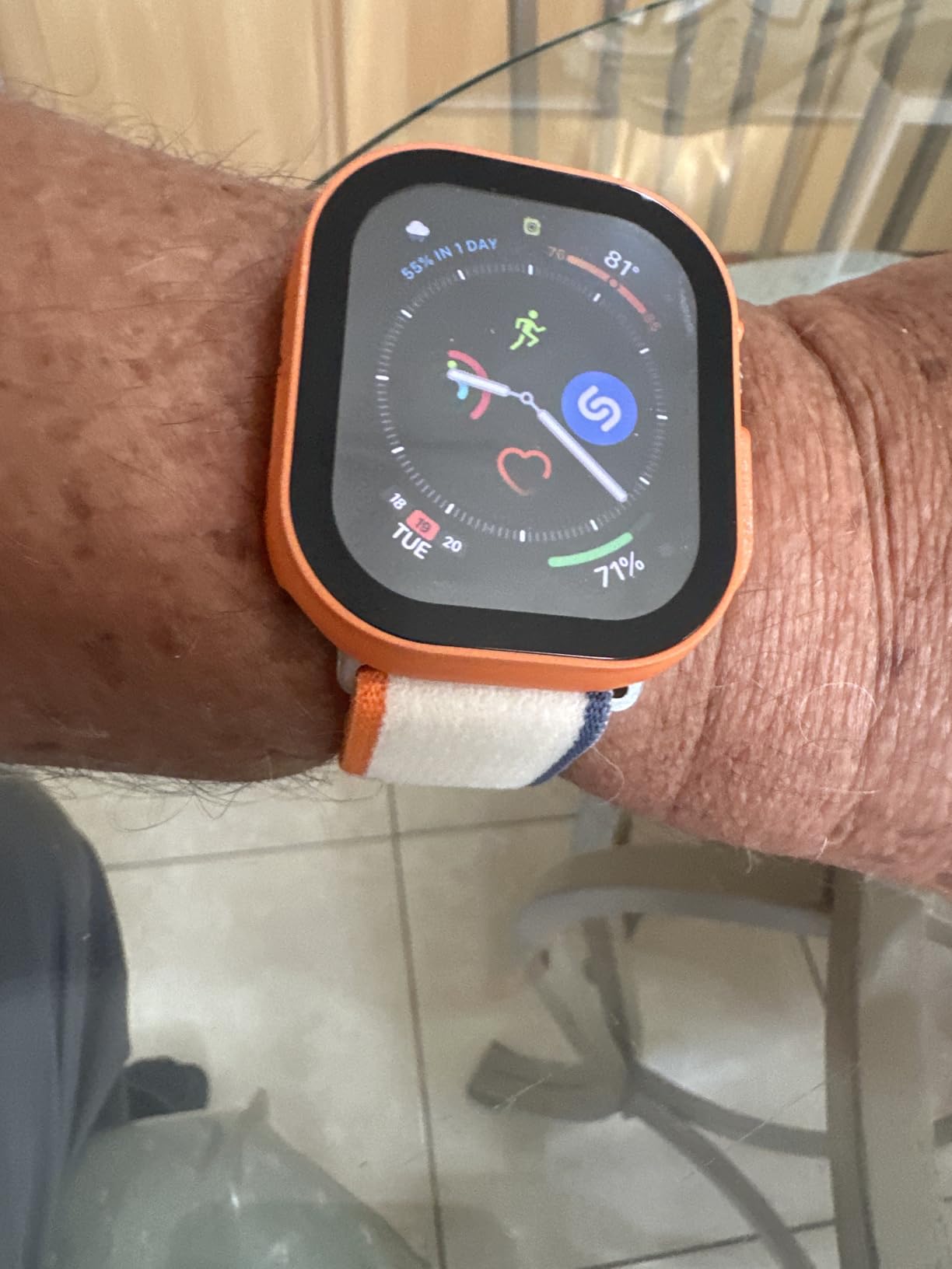 Apple Watch Ultra 2 [GPS + Cellular 49mm] Smartwatch with Rugged Titanium Case & Blue/Black Trail Loop S/M customer photo 1