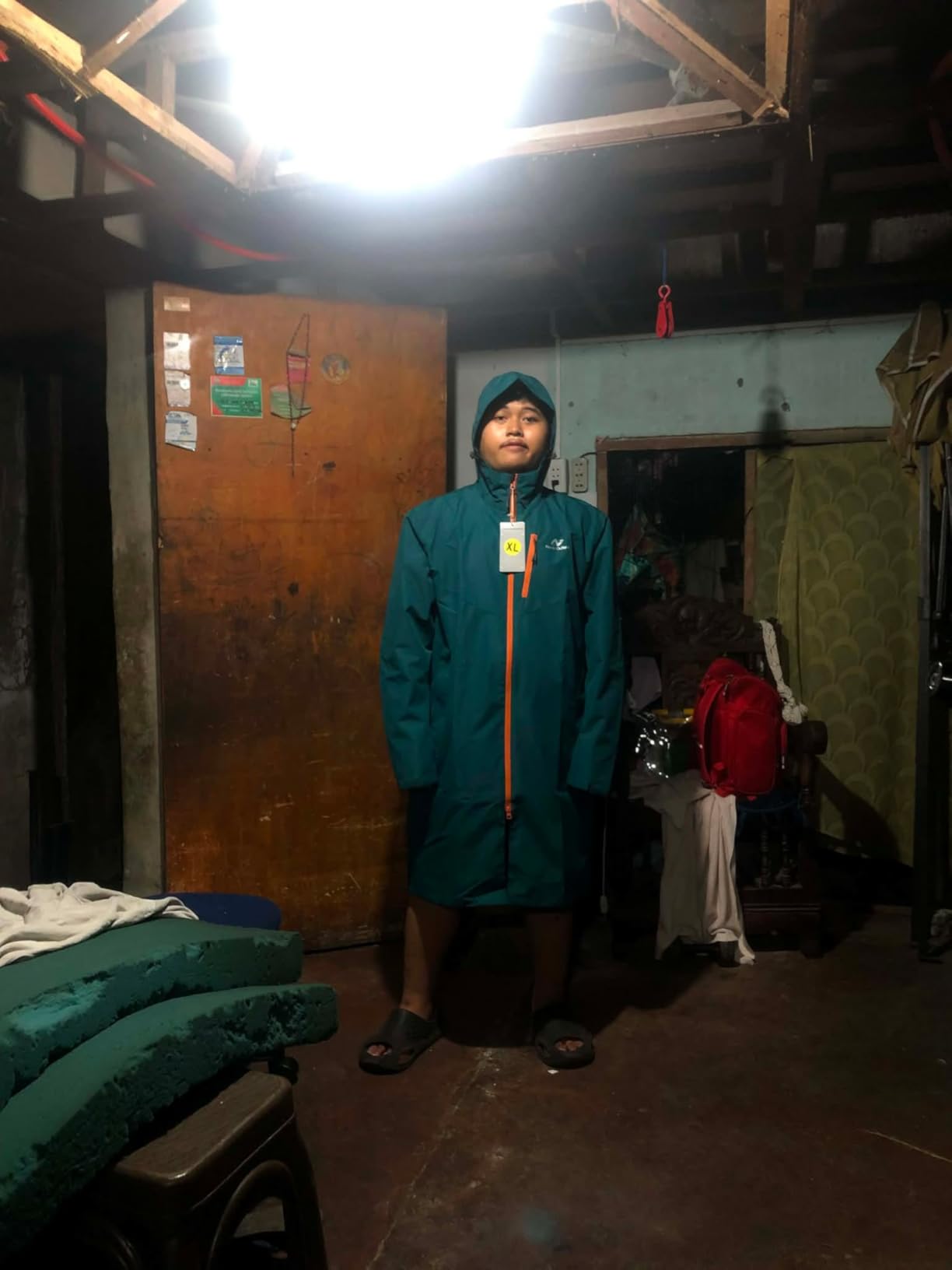 NORDIC OUTLAND Rain Jacket Men, Waterproof Breathable Long Raincoat with Hood Mesh Lining, Windbreaker for outdoor activities customer photo 1