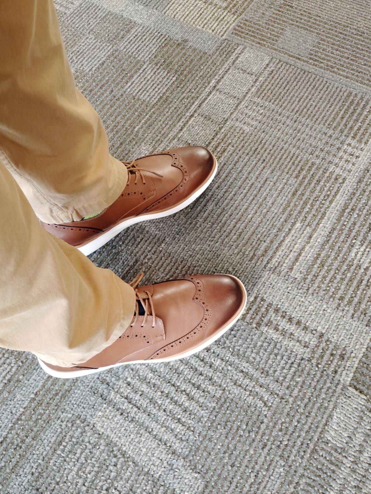 Men's Dress Sneakers Comfortable Casual Business Wingtip Oxford Shoes customer photo 2