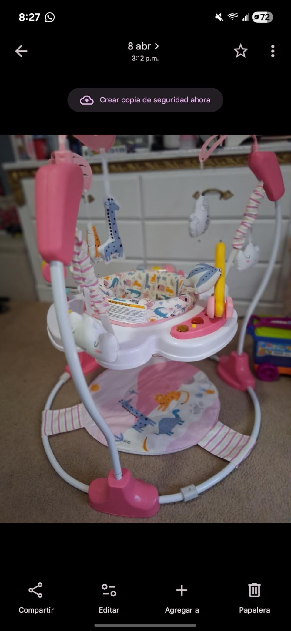 INFANS Baby Activity Center, 3 in 1 Play Center Jumpers and Bouncers with Music, Lights, Interactive Toys, 360°Rotating Seat, 3 Adjustable Heights, Exersaucer Learning Toys for Baby 6-12 Months (Pink) customer photo 1