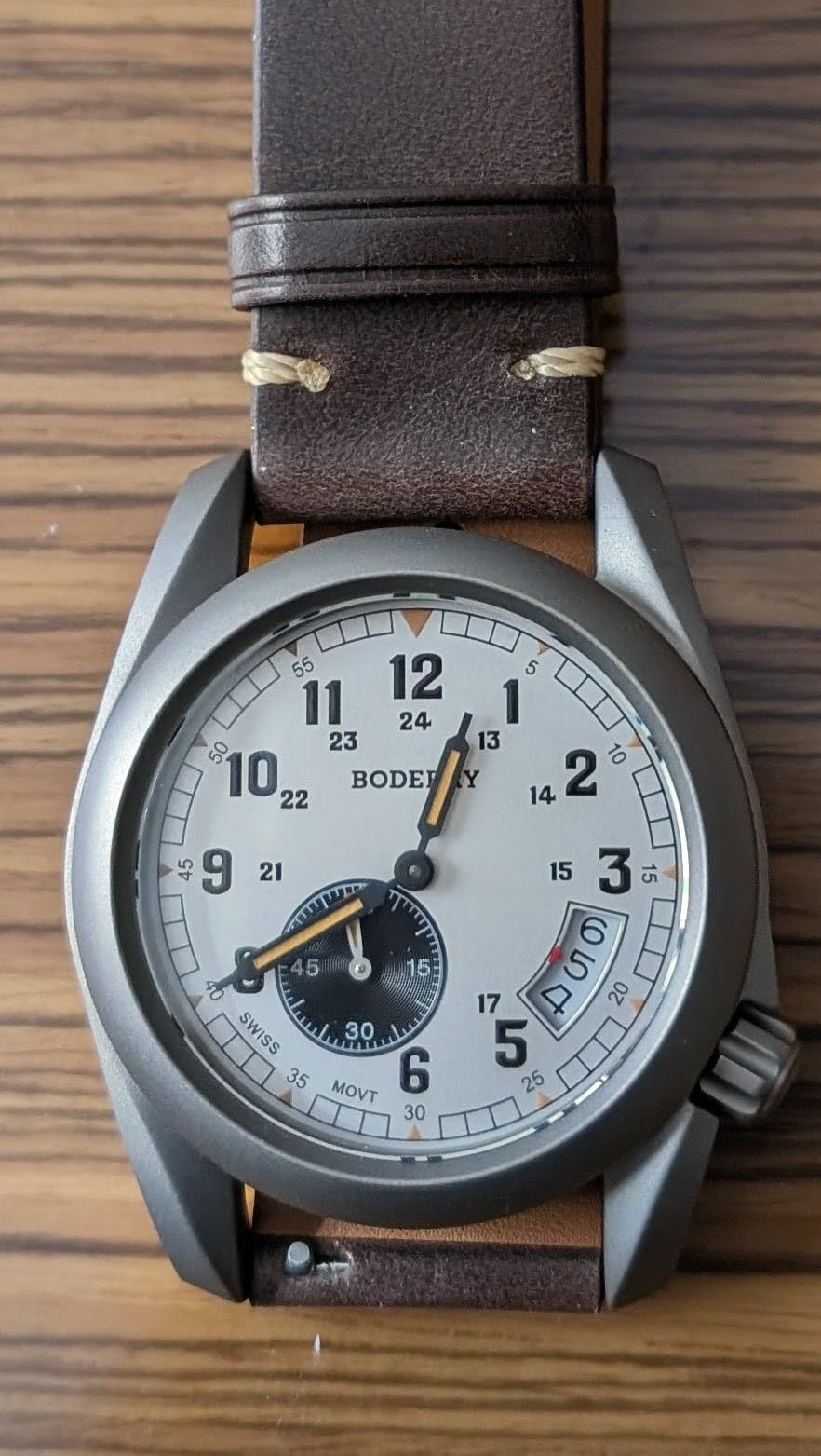 38mm Men's Watch Titanium Field Watch - Swiss Quartz Movement, Military Watch Day Date Function 100M Water Resistance - Voyager customer photo 1