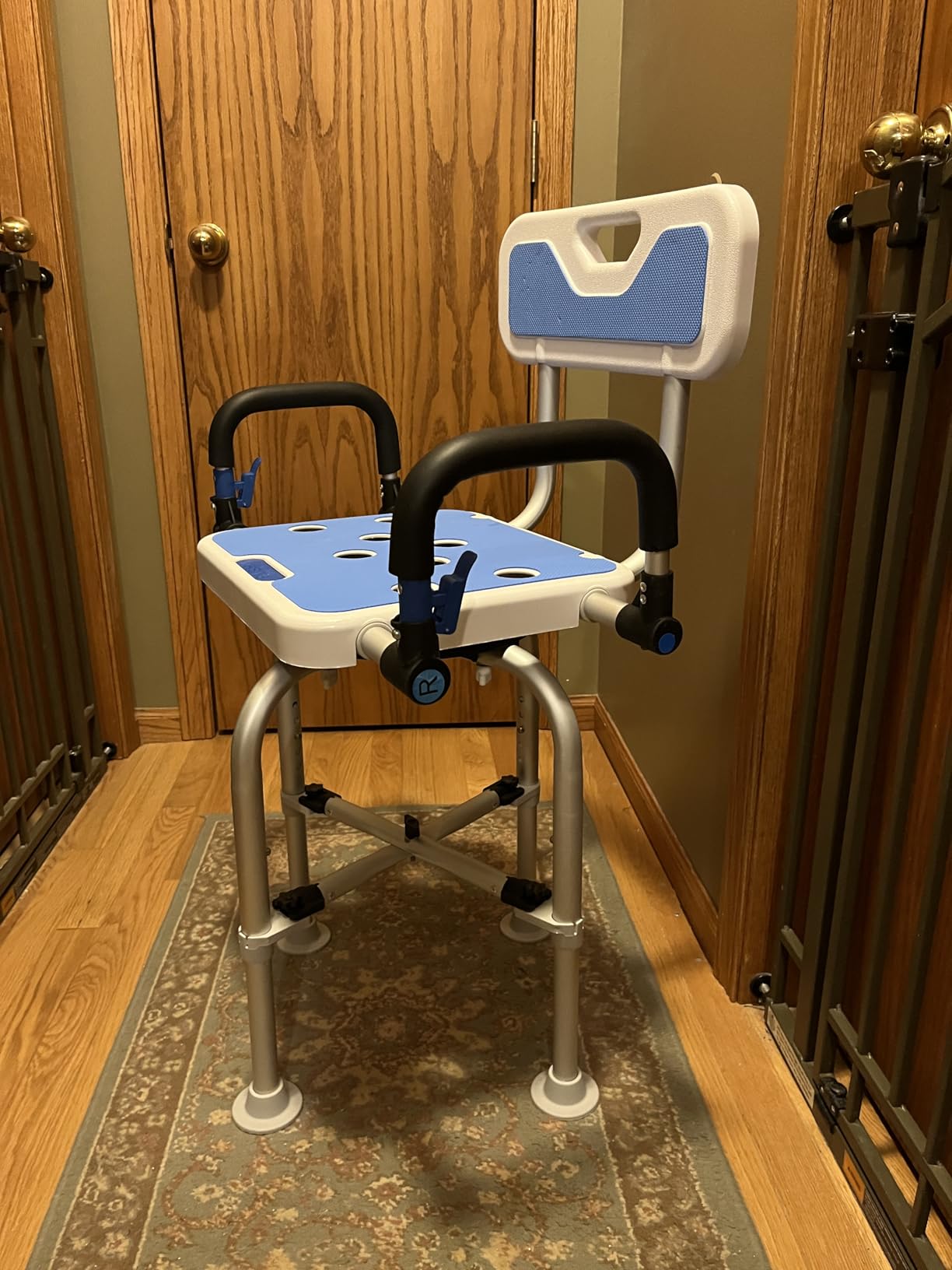 Swive Shower Chair with Arms and Back Heavy Duty 500 lbs for Seniors Elderly Disabled or Bariatric Adults Bench Seat for Inside Shower Stall and Bathroom Bath Tub Seats Adjustable Stool customer photo 1