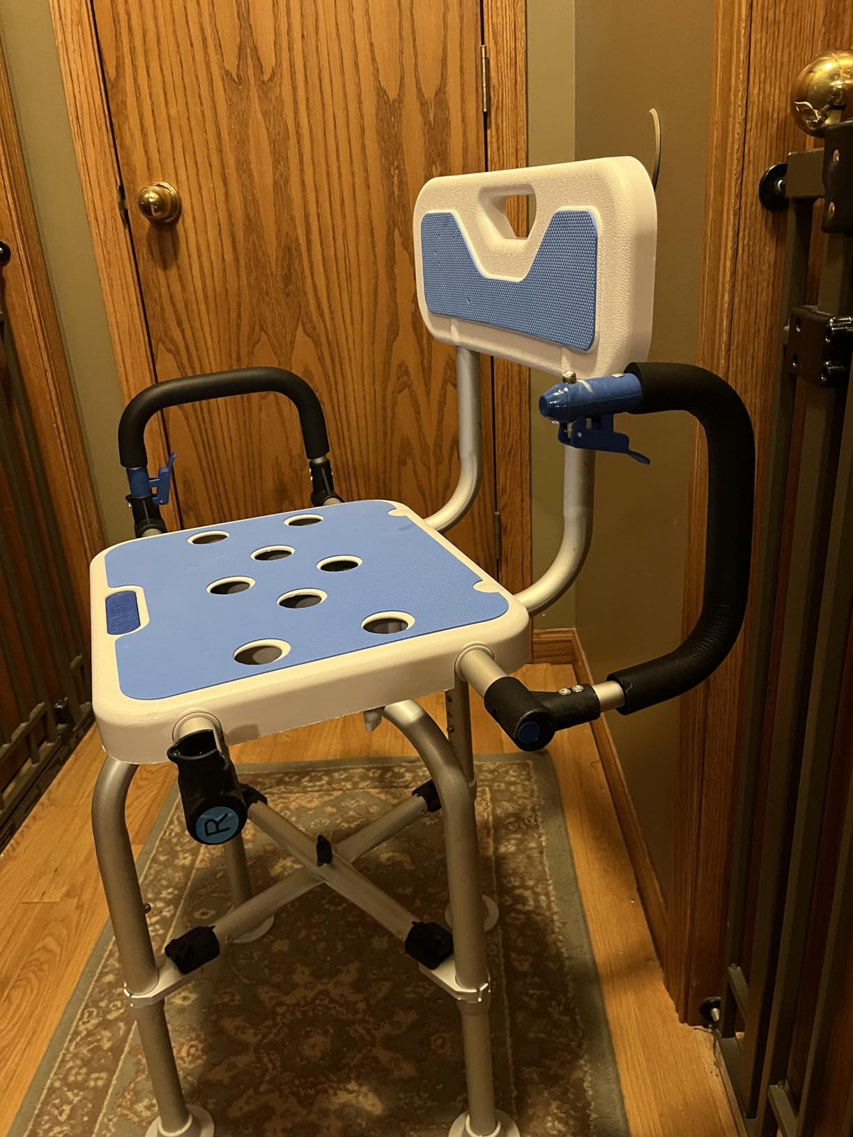 Swive Shower Chair with Arms and Back Heavy Duty 500 lbs for Seniors Elderly Disabled or Bariatric Adults Bench Seat for Inside Shower Stall and Bathroom Bath Tub Seats Adjustable Stool customer photo 2