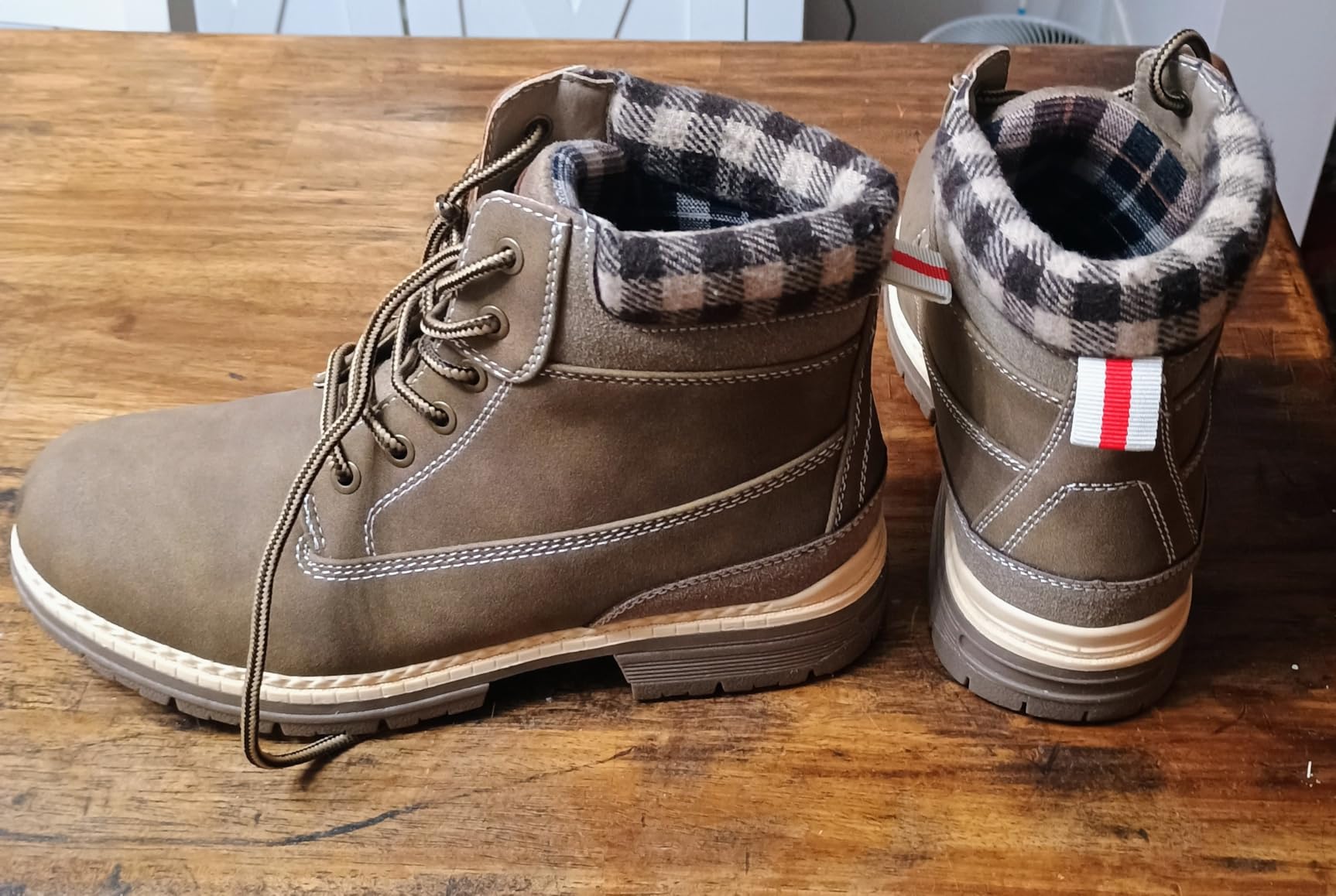 COTTIMO Snow Hiking Winter Boots for Women - Casual Brown Combat Work Boot - Non-slip Fur-Lined Ankle Boots customer photo 1