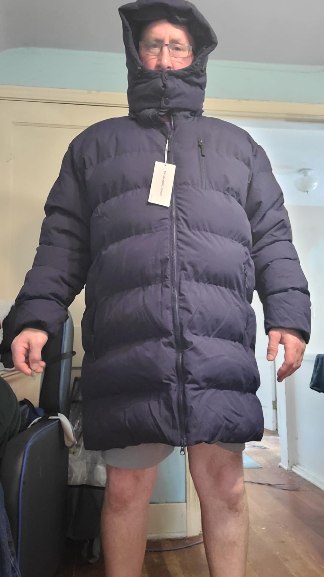 Men's Winter Coat Long Puffer Jacket Waterproof Ski Parka Thicken Insulated Outerwear with Removable Hood customer photo 1