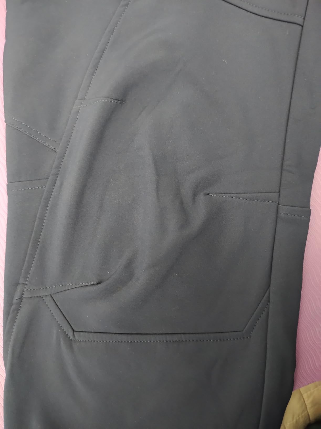 Moosehill Men's-Fleece-Lined-Cargo-Hiking-Pants Water-Repellent-Softshell-Snow-Ski-Pants for Winter Outdoor with 5 Pockets customer photo 2
