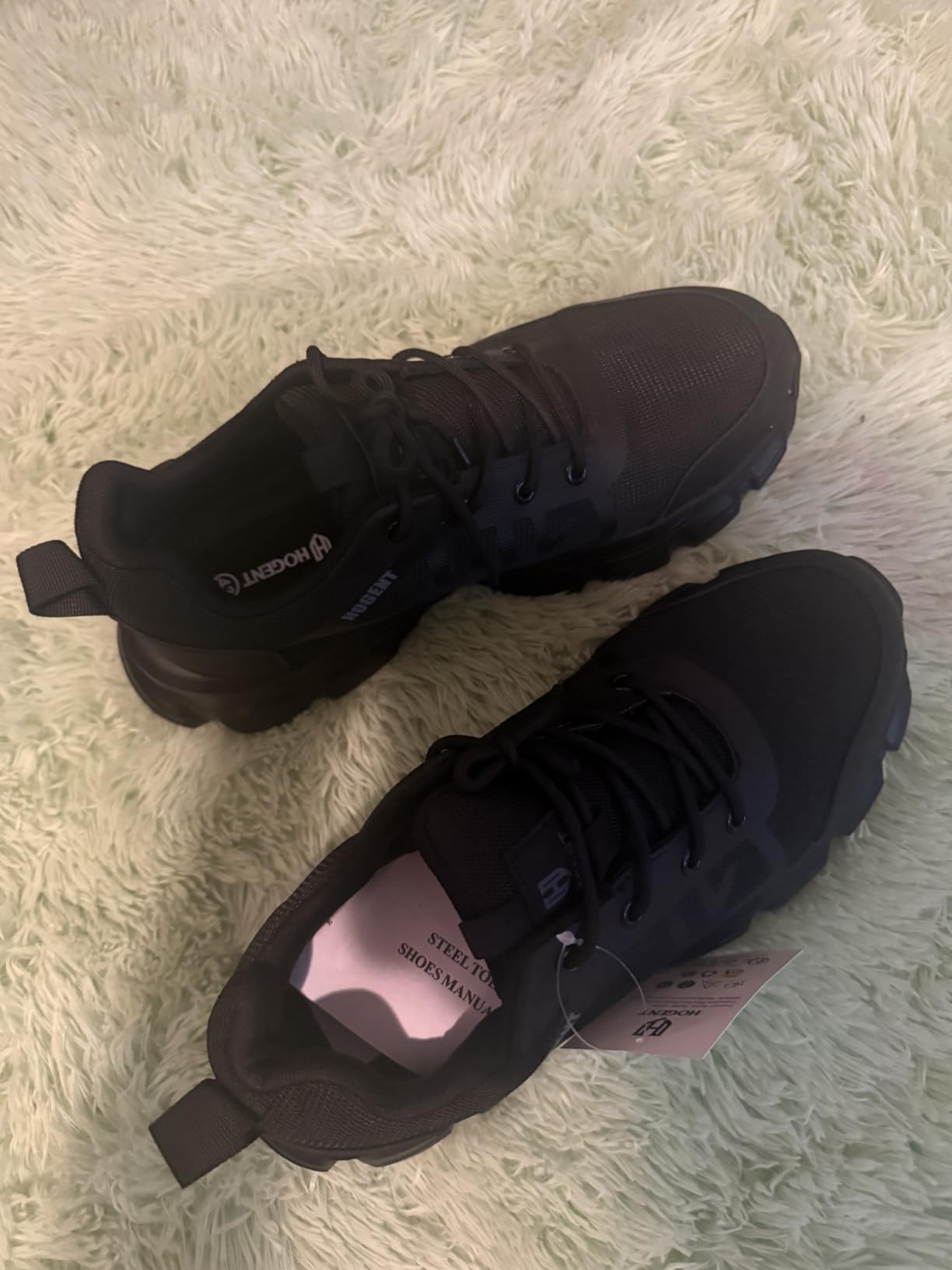 Hogent Steel Toe Shoes for Men Women, Comfortable Wide Non Slip Work Shoes customer photo 1