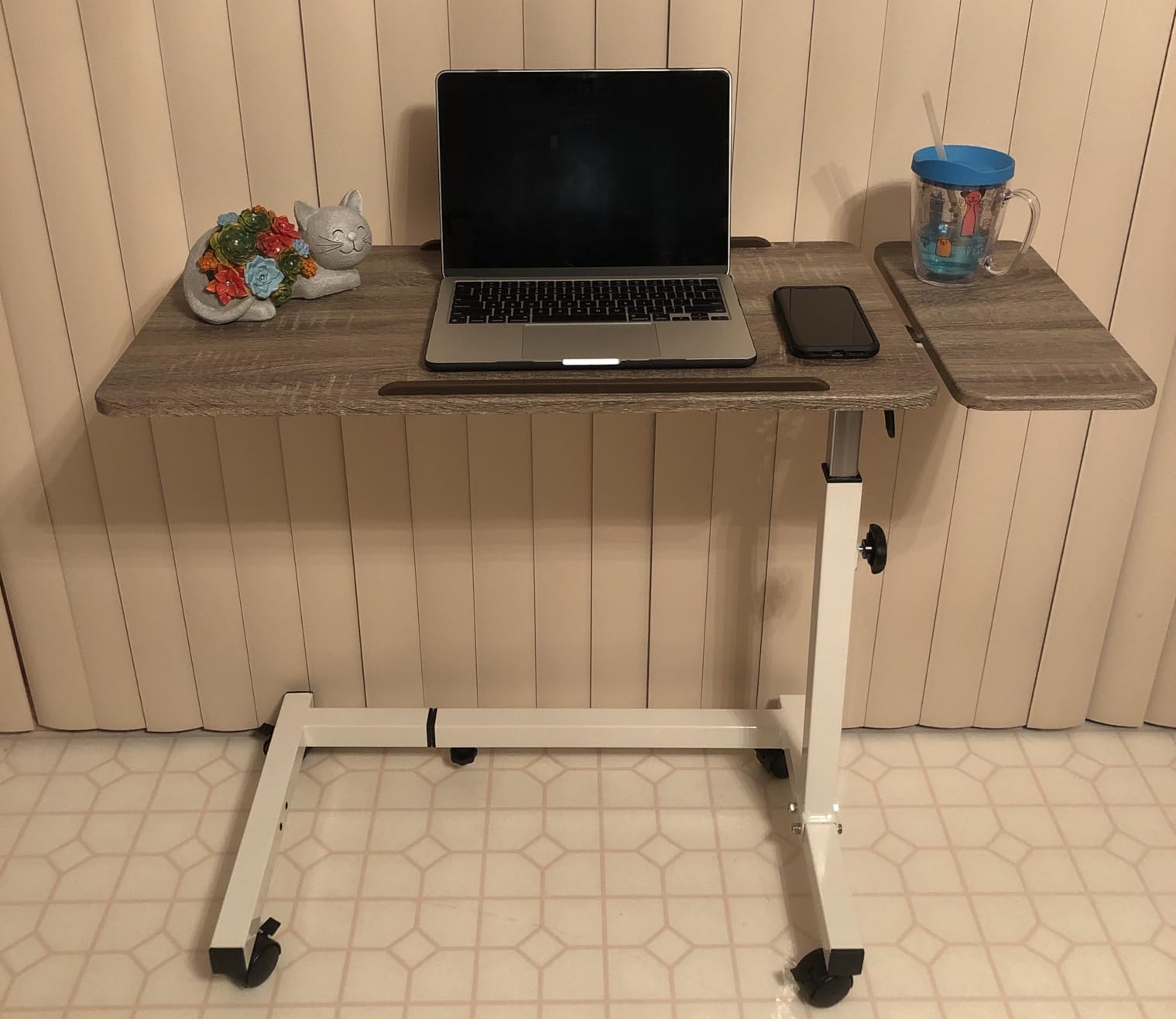 Recliner Table, Over the Bed Table with Wheels, Adjustable Width & Height, Split Tilt Design & 4 Caster Wheels with Brakes customer photo 1