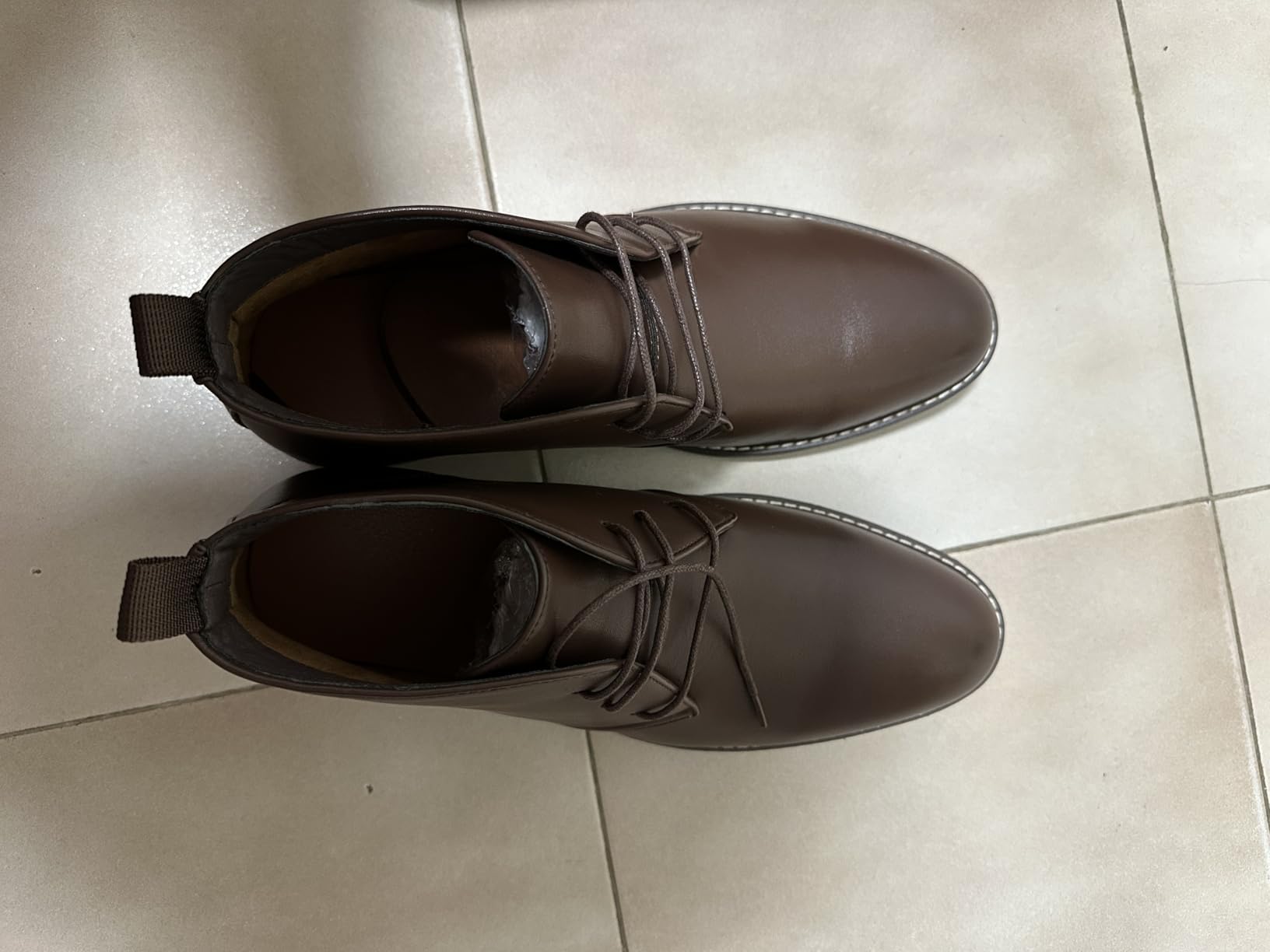 Finishing & Sewing Men's Classic Dress Casual Chukka Boots Lace Up Desert Ankle Boots customer photo 2