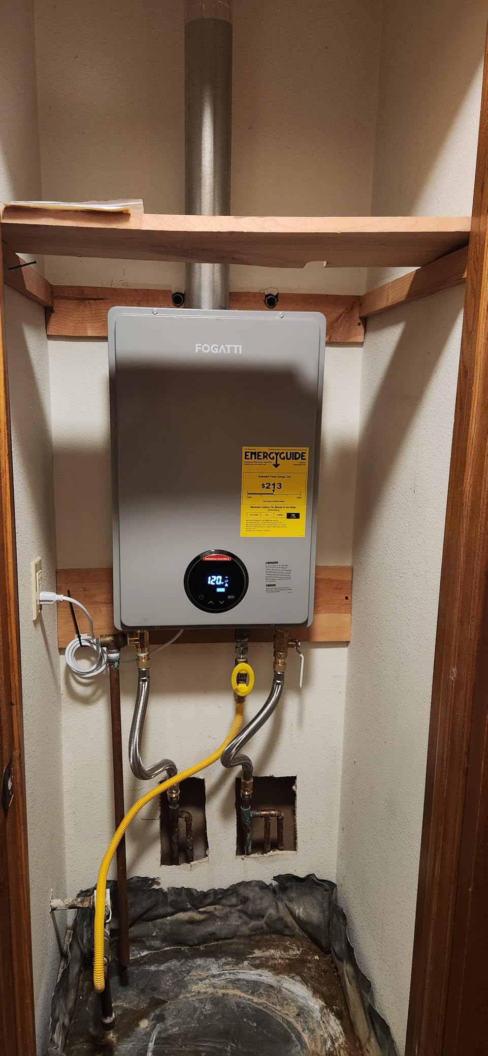 FOGATTI Natural Gas Tankless Water Heater Outdoor - Max 8.1 GPM 180,000 BTU, CSA Certified Compact Design On Demand Instant Hot Water Heater - Instagas Comfort 180S Series, New Upgraded customer photo 1