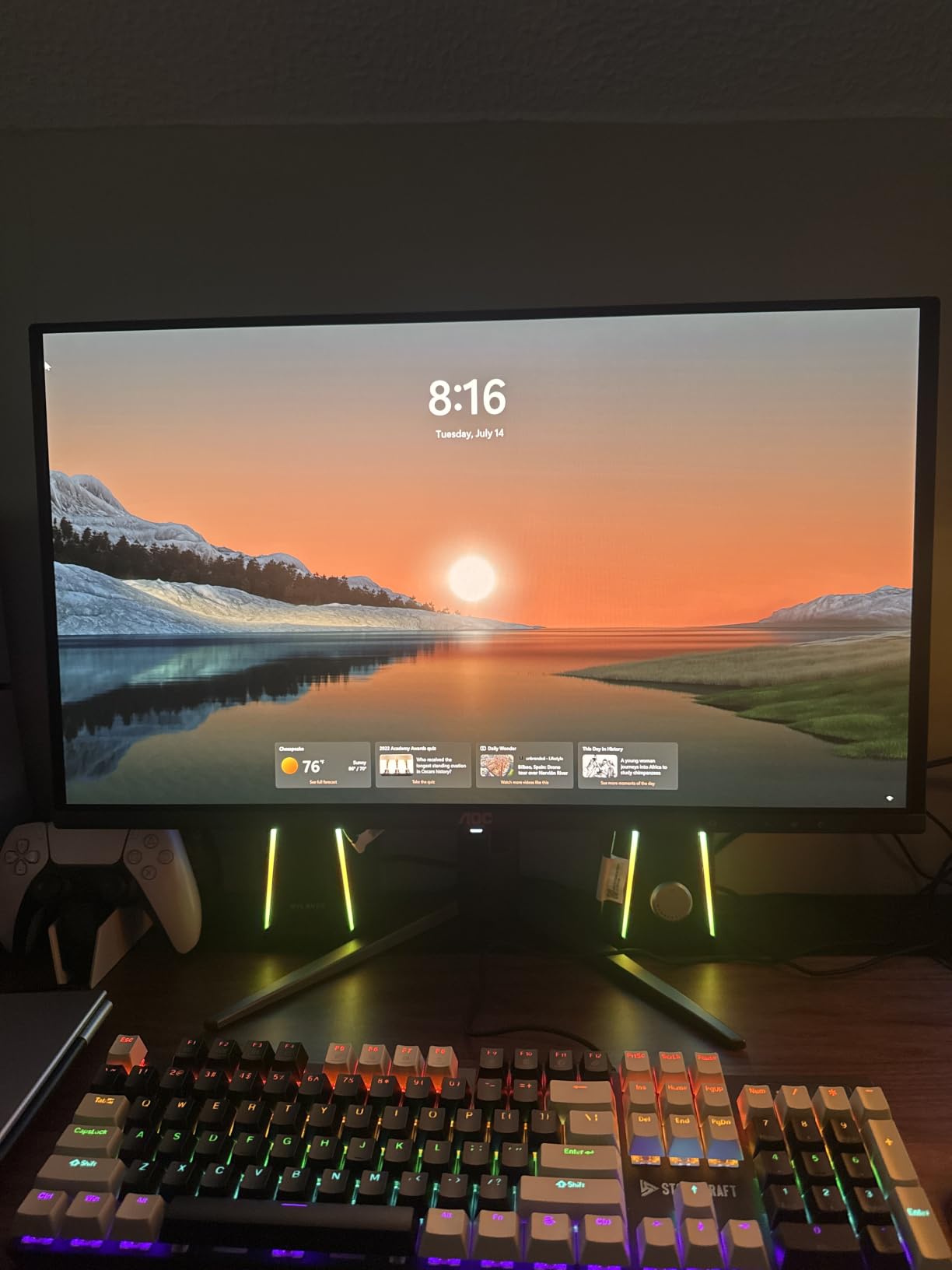 AOC 27 Inch OLED Gaming Monitor (QD-OLED), 1440p QHD 2560x1440, 240Hz, 0.03ms, HDMI 2.1, G-SYNC Compatible, HDR True Black customer photo 2