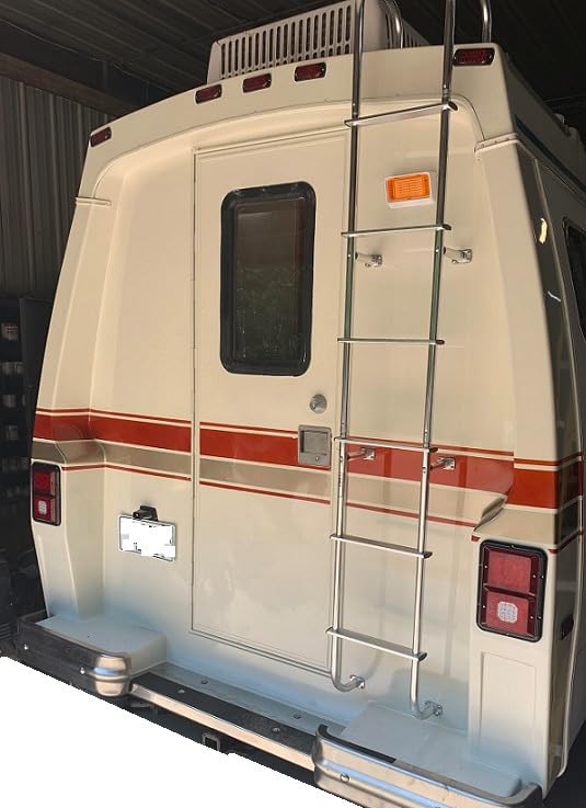 Surco 502L Universal Straight RV/Motorhome Aluminum Exterior Ladder - Compatible with All RVs with Vertical Rear Panel; Brite Dipped Polished Finish customer photo 1