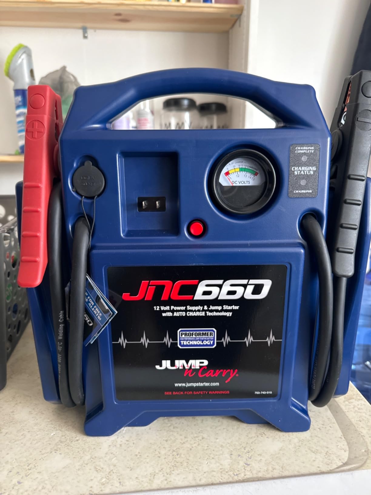 Clore Automotive Jump-N-Carry JNC660 1700 Peak Amp 12 Volt Jump Starter , Blue customer photo 2