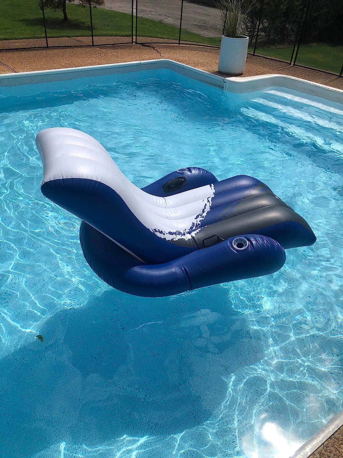 INTEX Inflatable Floating Swimming Pool Recliner Lounge Chair for Adults | 58868EP - Large Water Lounger with Contoured Backrest, Armrests, 2 Cupholders customer photo 1