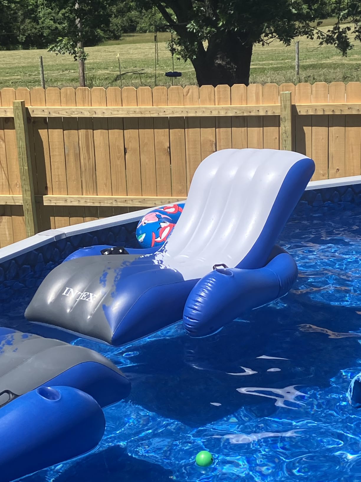 INTEX Inflatable Floating Swimming Pool Recliner Lounge Chair for Adults | 58868EP - Large Water Lounger with Contoured Backrest, Armrests, 2 Cupholders customer photo 2