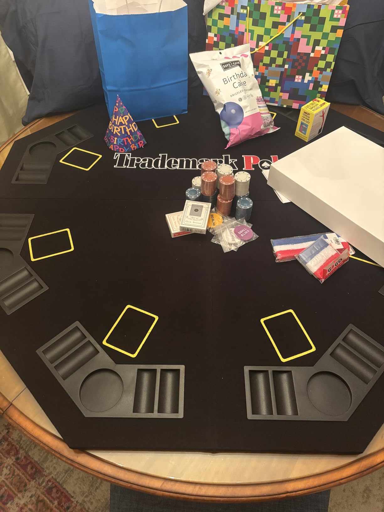 Poker Table Topper - Foldable Texas Hold 'Em Set with Carry Case, 300 Poker Chips, 2 Decks of Cards, and Dealer and Blind Buttons by Trademark Poker customer photo 2
