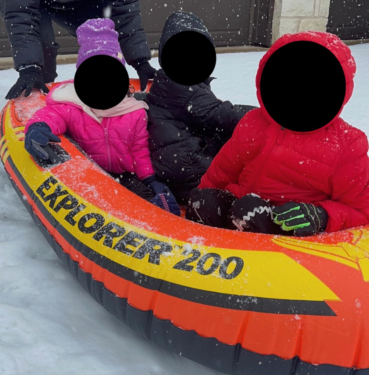 INTEX Explorer Inflatable Boat Series: Dual Air Chambers, Welded Oar Locks, Grab Handles, Bow Rope, Sporty Design customer photo 2