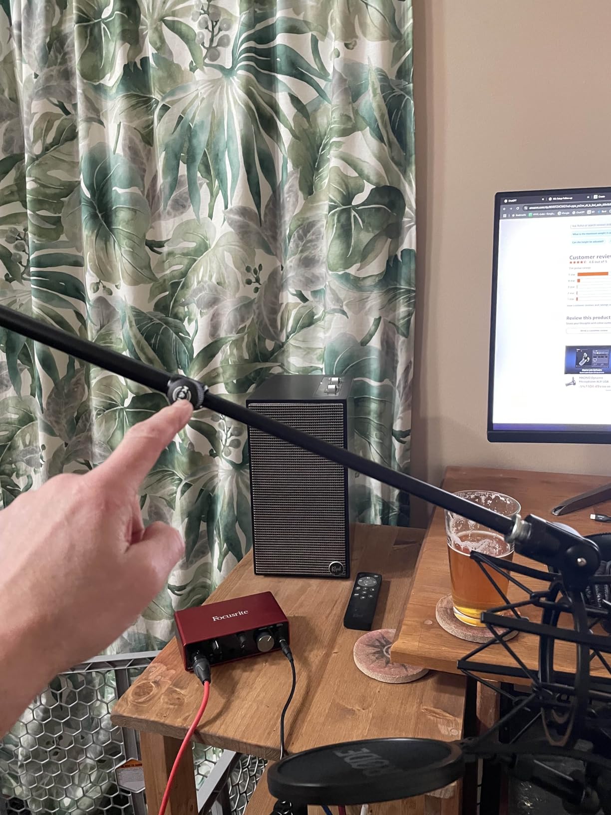 K&M Konig & Meyer 21090.500.55 Tripod Microphone Stand - Adjustable Telescoping 2-Piece Boom Arm - Professional Grade - Heavy Duty with Folding Leg Base - German Made Black customer photo 2