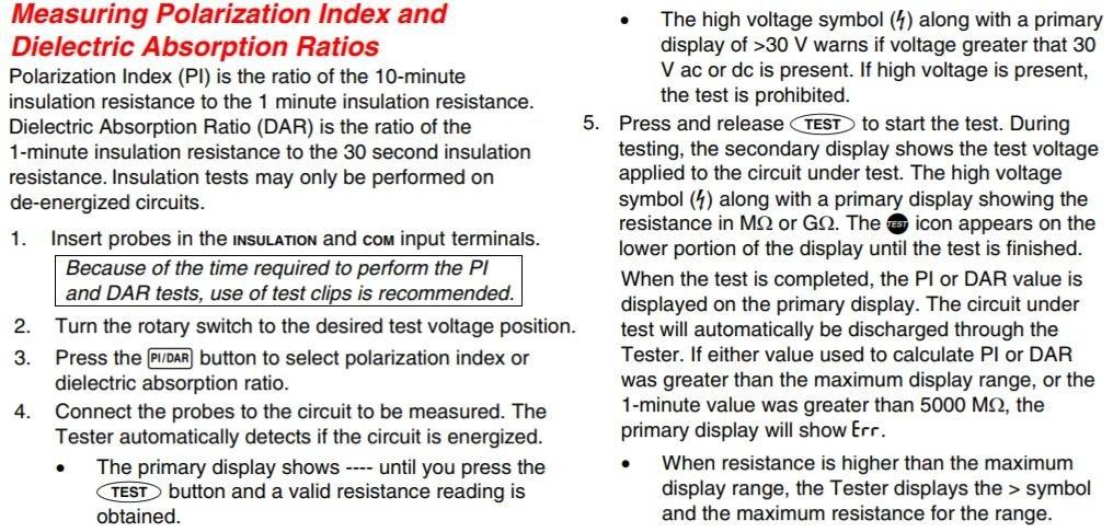 Fluke 1507 Digital Megohmmeter Insulation Resistance Tester, for Advanced Industrial and Electrical Insulation Testing, Offers Multiple Insulation Test Voltages: 50 V, 100 V, 250 V, 500 V, and 1000 V customer photo 2