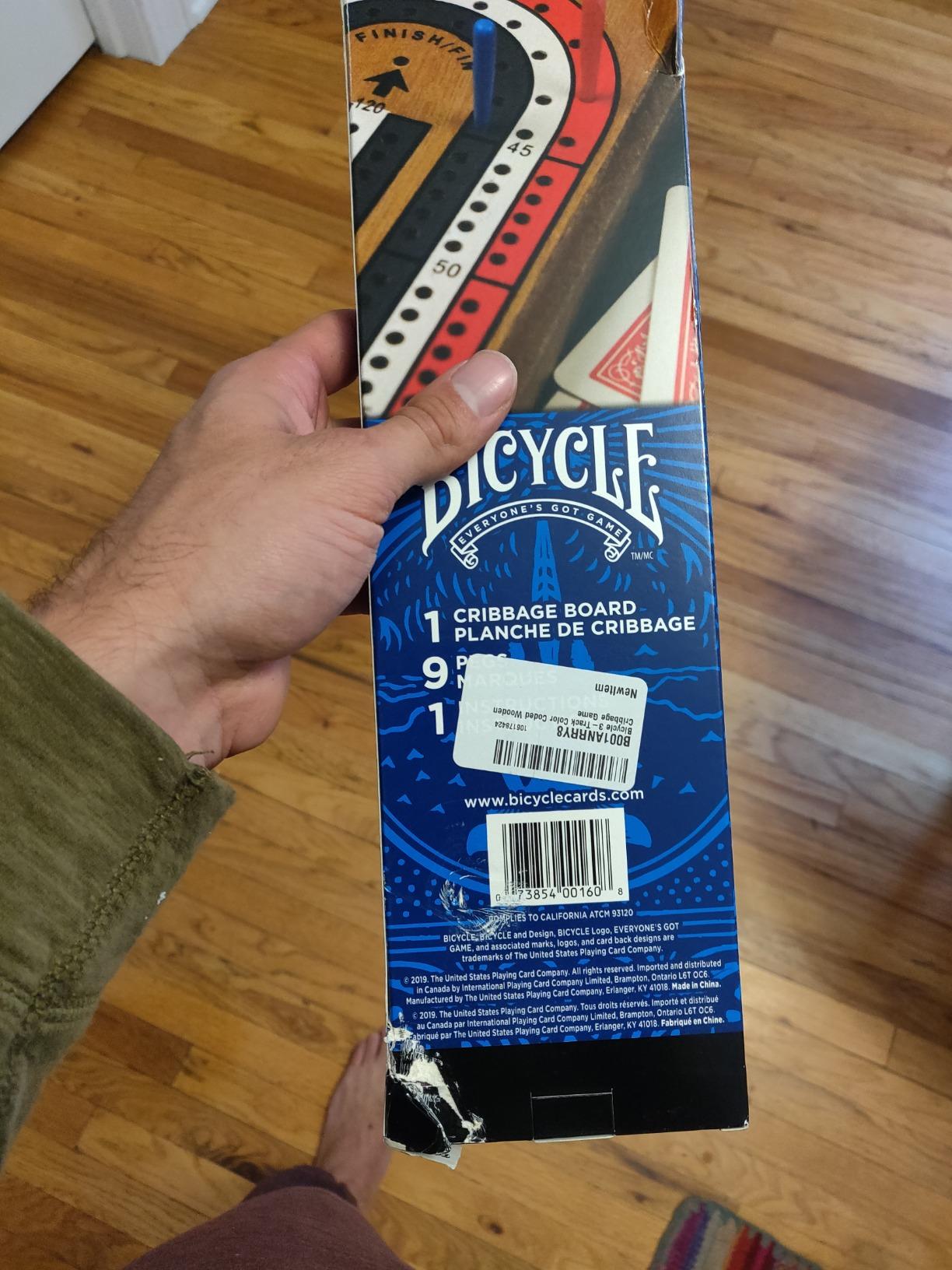 Bicycle 3-Track Color Coded Wooden Cribbage Board Games customer photo 2