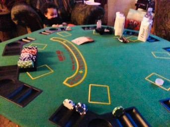 Folding Poker Table Top - 48-Inch Solid Wood Topper - Space for 8 Players - Blackjack Table with Built-in Cupholders and Chip Trays by Trademark Poker customer photo 1
